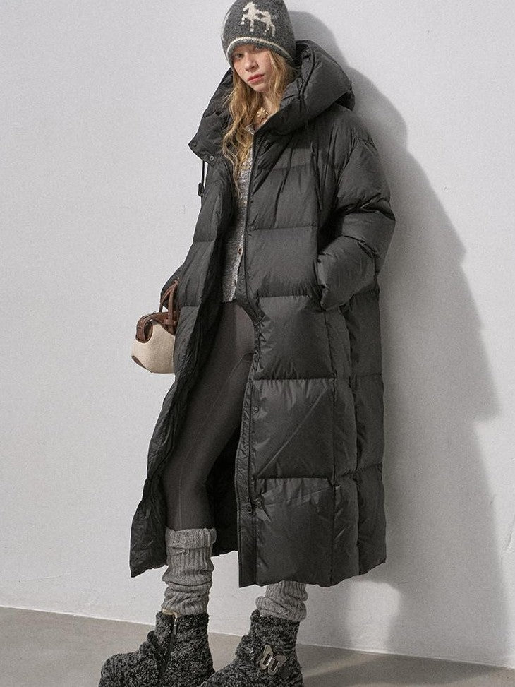 DIDDI MODA Pure Color Hooded Zipper Mid Length Women&