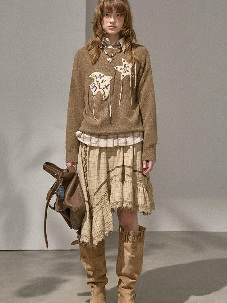 DIDDI MODA Relaxed Knit Bird And Star Tassel Women&