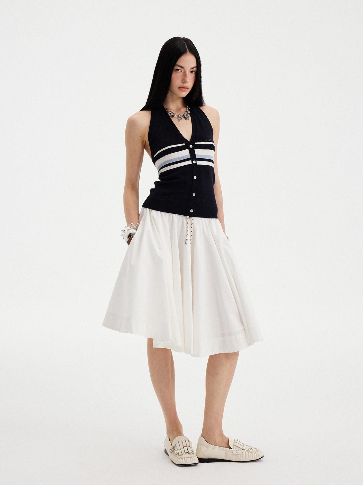DIDDI MODA Solid Drawstring Low Waist Women&