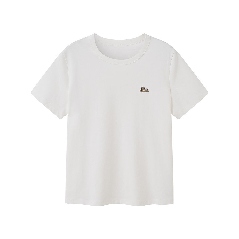 DIDDI_MODA_Solid_Pony_Motif_Round_Neck_Loose_Women&