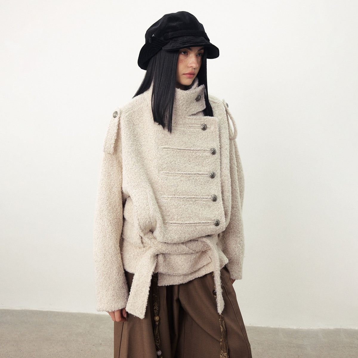 DIDDI_MODA_Textured_Napoleon_Cocoon_High_Neck_Women&