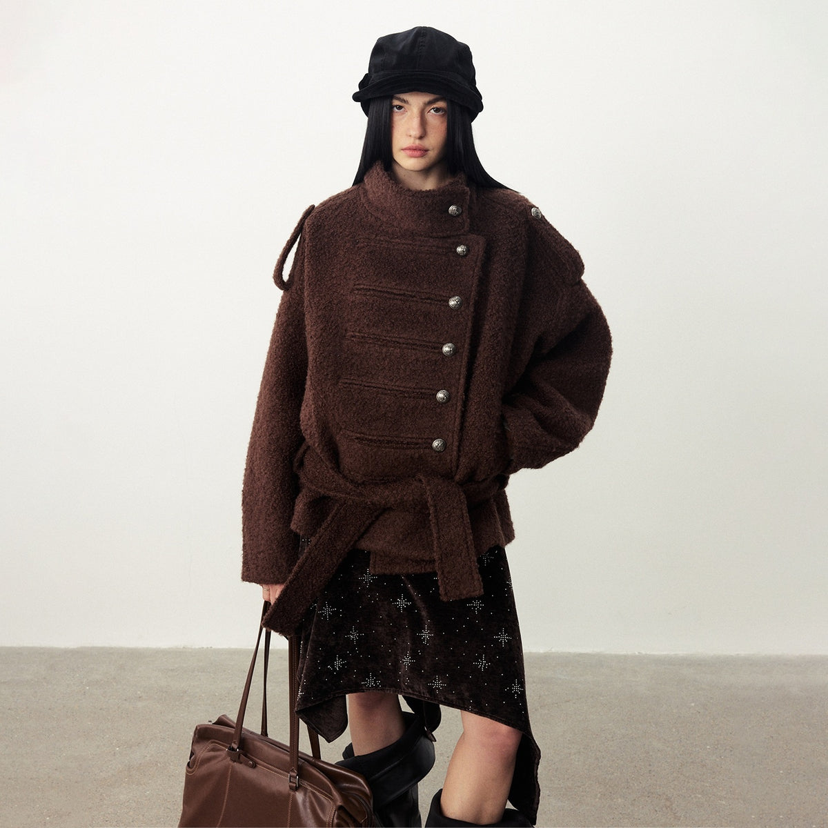 DIDDI_MODA_Textured_Napoleon_Cocoon_High_Neck_Women&