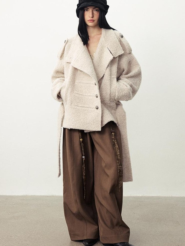 DIDDI MODA Textured Napoleon Cocoon High Neck Women&