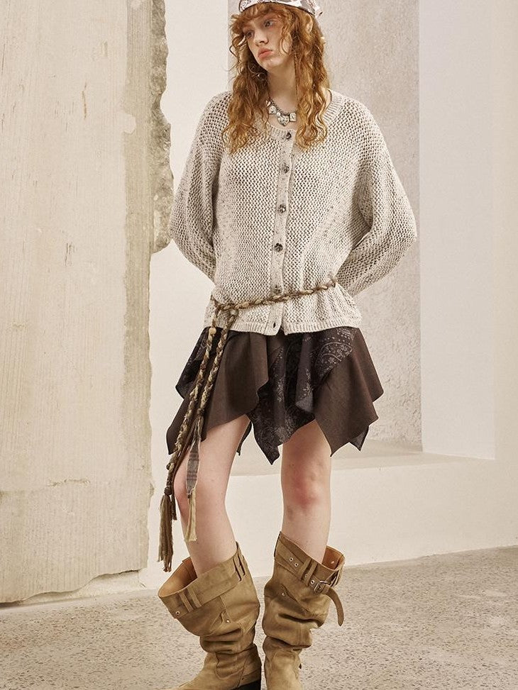DIDDI MODA Vintage Crochet Openwork Layered Women&