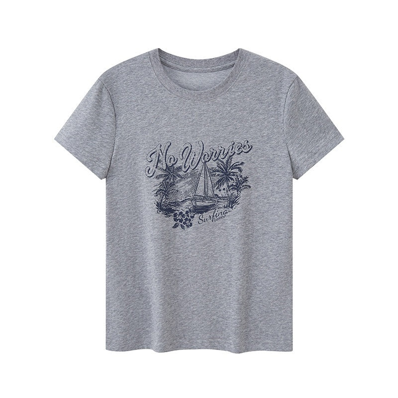 DIDDI_MODA_Vintage_Palm_Distressed_Printed_Crew_Neck_Women&