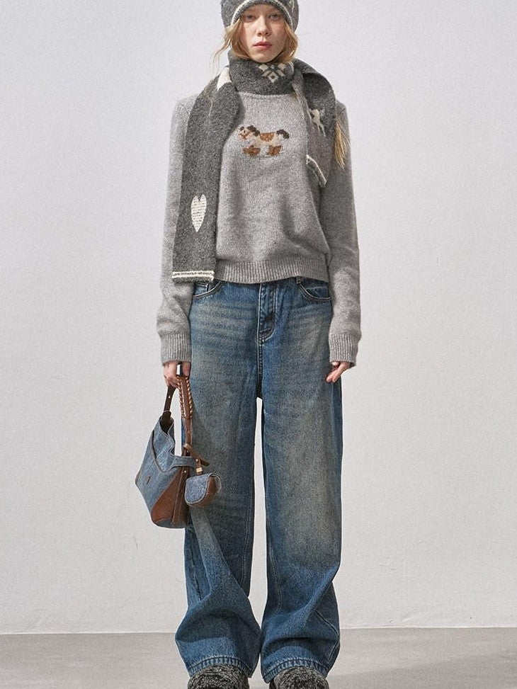 DIDDI MODA Vintage Relaxed Distressed Washed Women&