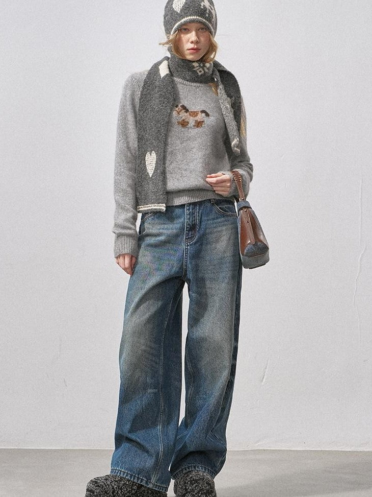 DIDDI MODA Vintage Relaxed Distressed Washed Women&