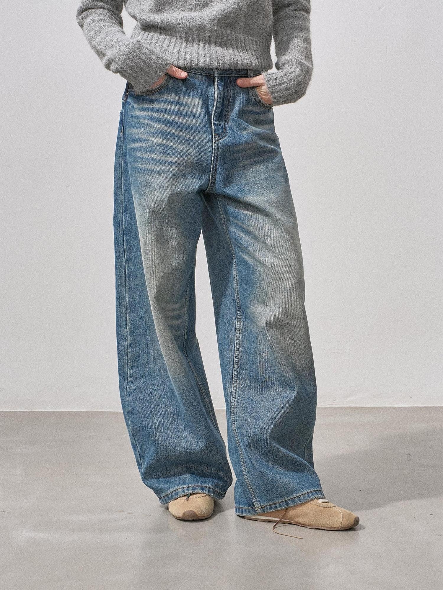 DIDDI MODA Vintage Relaxed Distressed Washed Women&