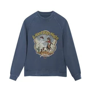 DIDDI_MODA_Washed_Dancing_Cat_Print_Raglan_Oversized_Women&