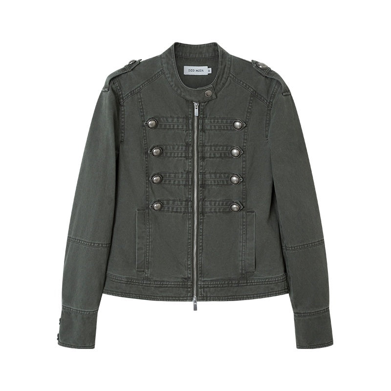 DIDDI_MODA_Washed_Retro_Napoleon_Doublebreasted_Slim_Women&