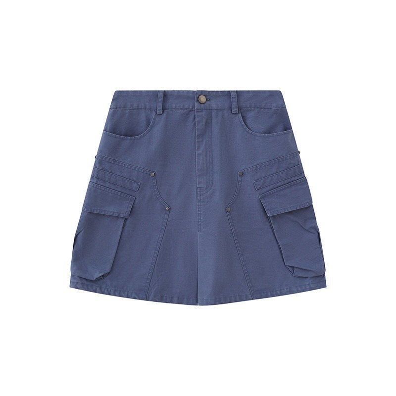 DIDDI_MODA_Washed_Taupe_Large_Pocket_Utility_Short_Women&