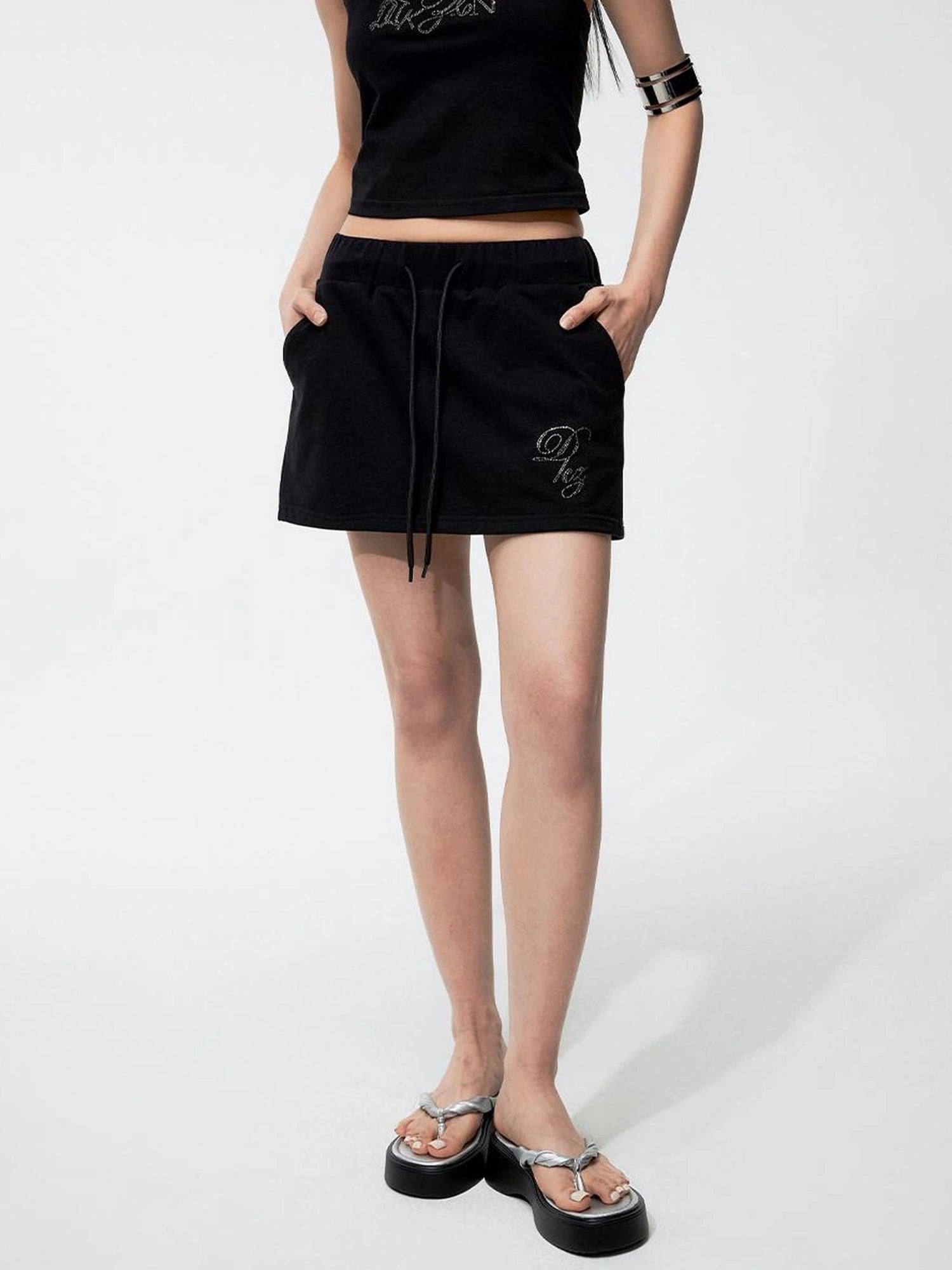 DKZ OFFICIAL A Line Knit Skirt With Built In Shorts