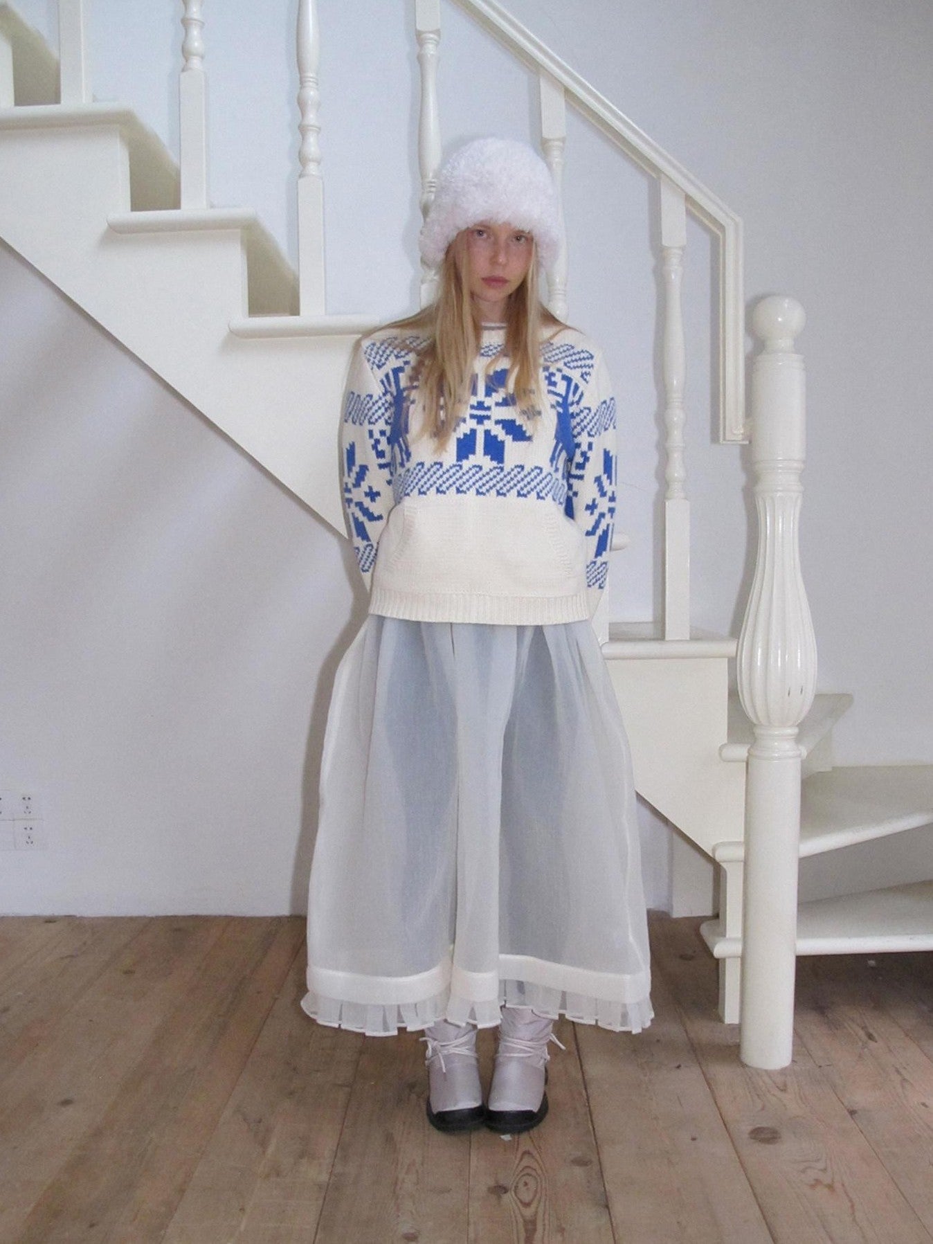 DKZ OFFICIAL Apricot Fair Isle Jacquard Women&