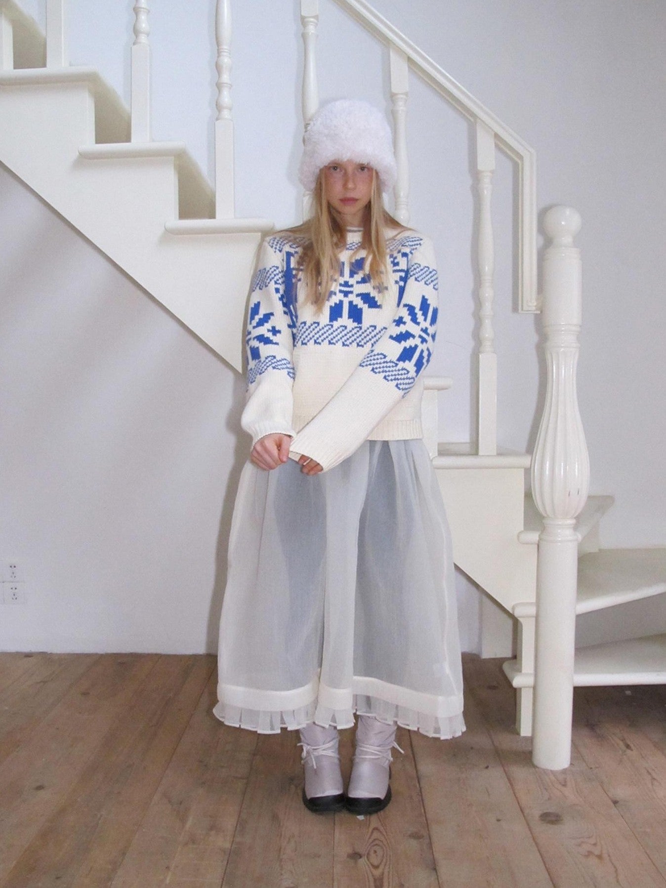 DKZ OFFICIAL Apricot Fair Isle Jacquard Women&