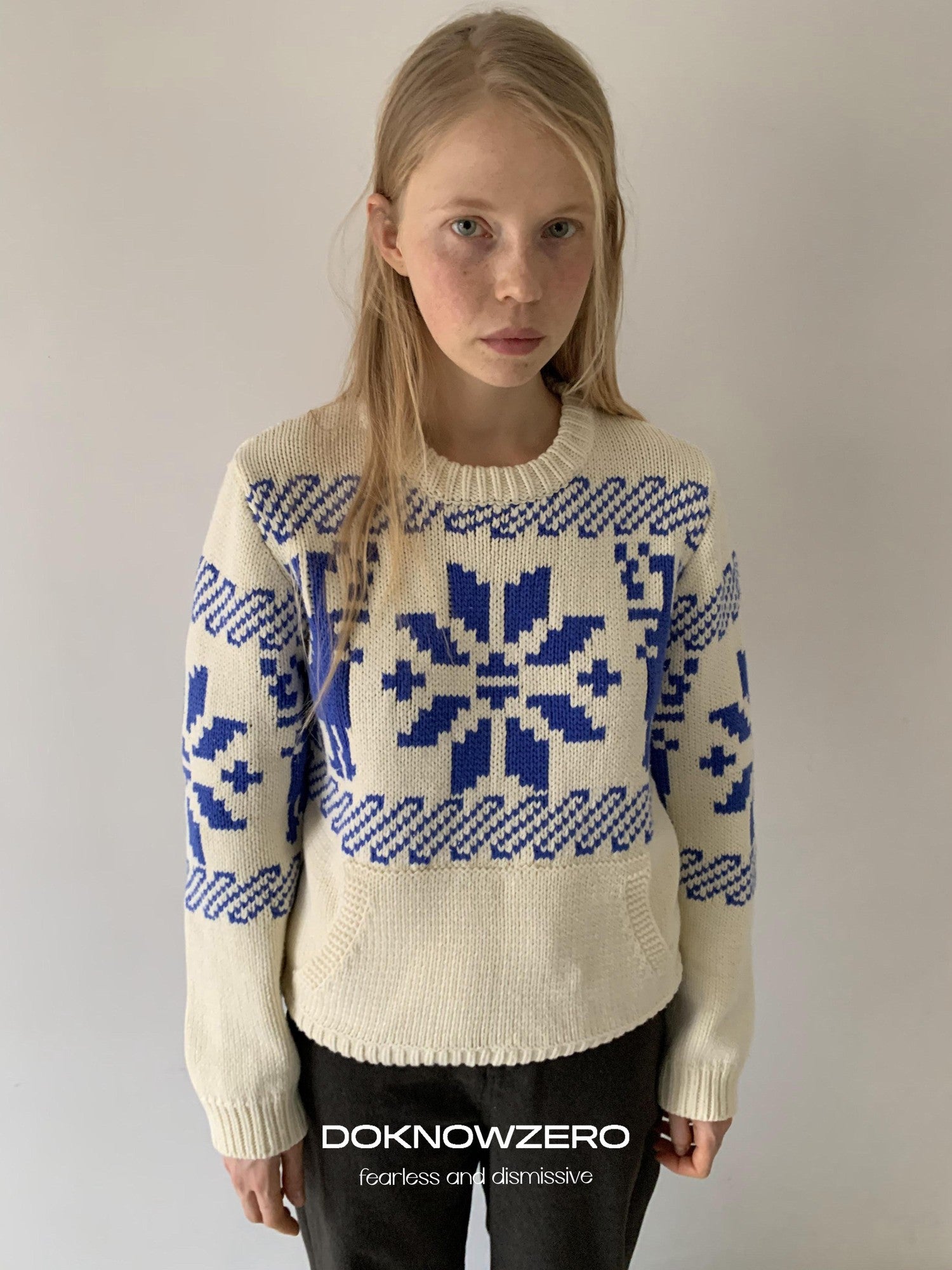 DKZ OFFICIAL Apricot Fair Isle Jacquard Women&