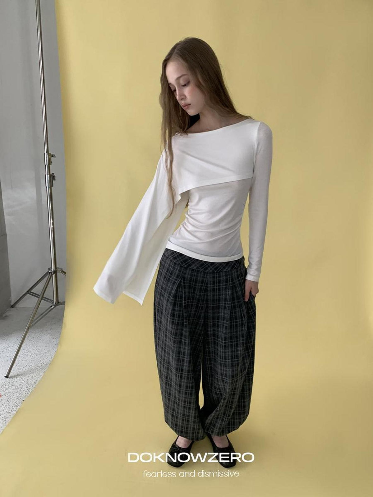 DKZ OFFICIAL Asymmetric Spliced Cape Lyocell Women&