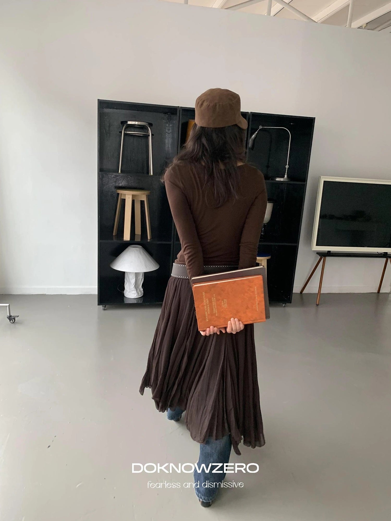 DKZ OFFICIAL Asymmetrical Chiffon Midi Skirt