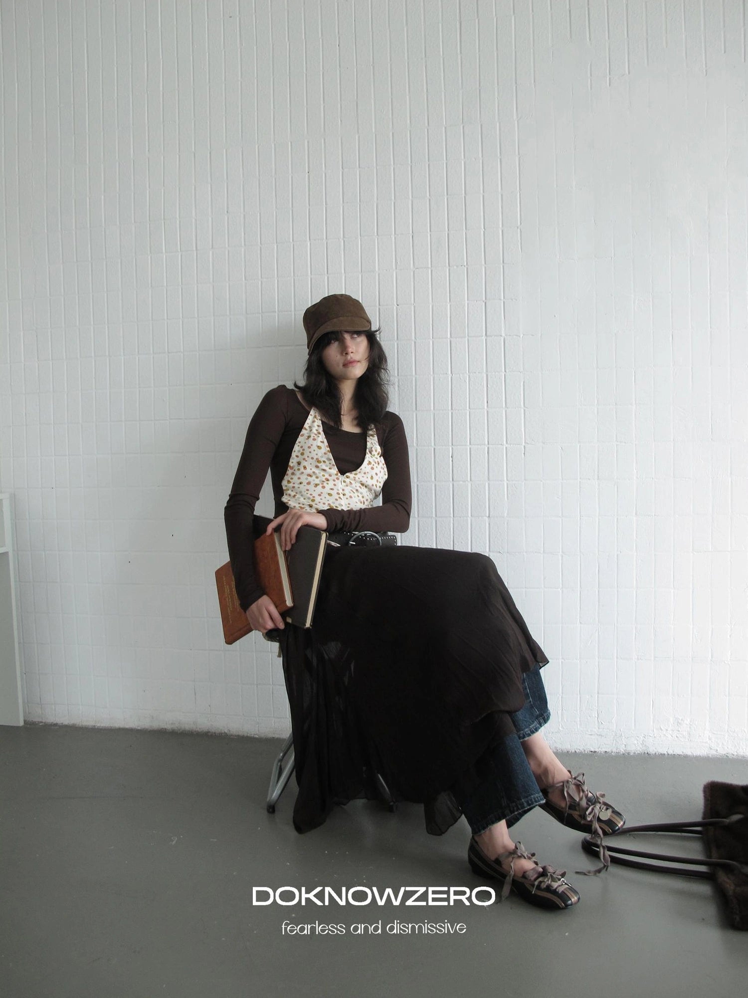 DKZ OFFICIAL Asymmetrical Chiffon Midi Skirt