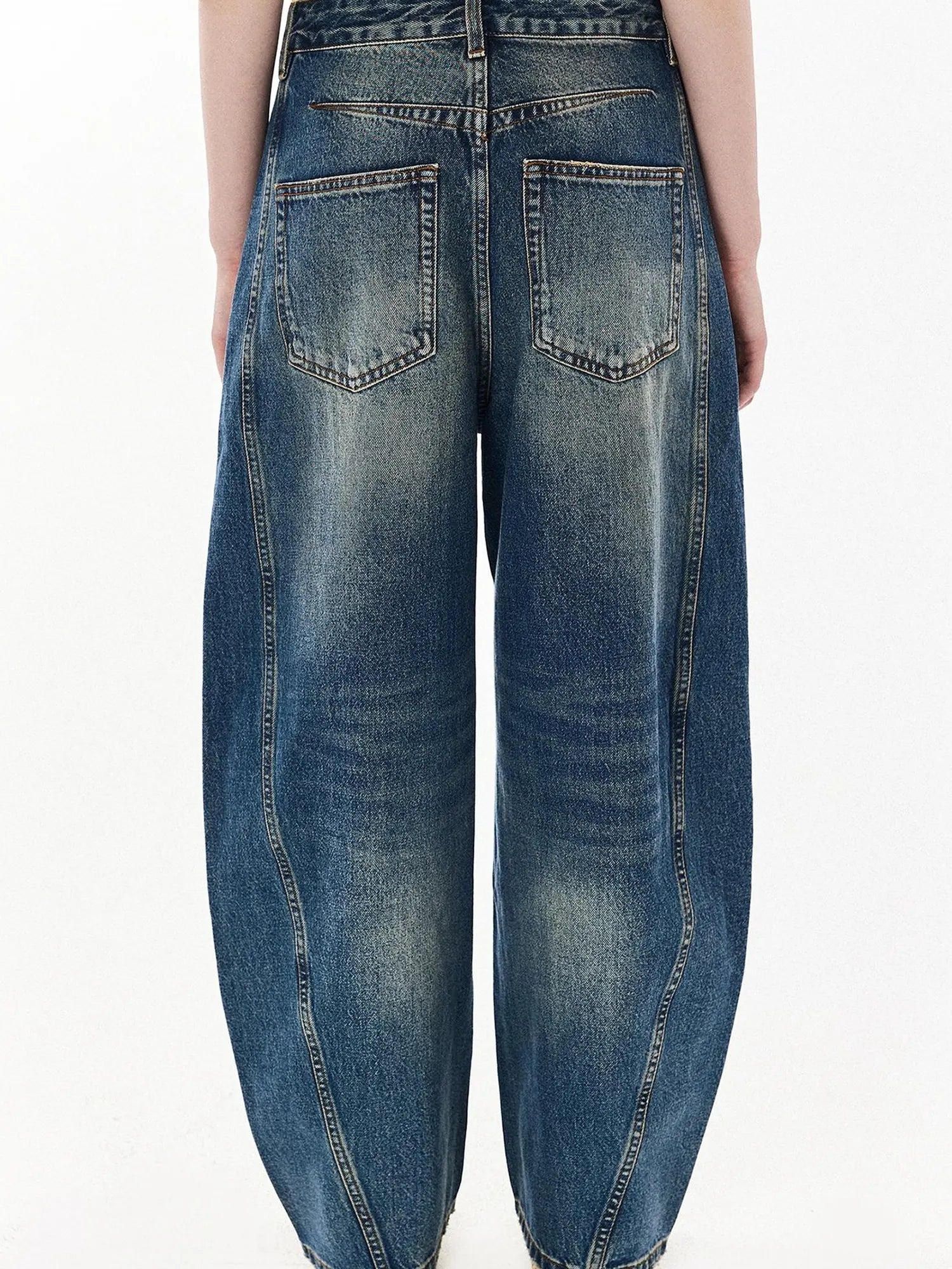 DKZ OFFICIAL Banana Fit Flared Jeans For Women Loose Retro Wide Leg Trousers