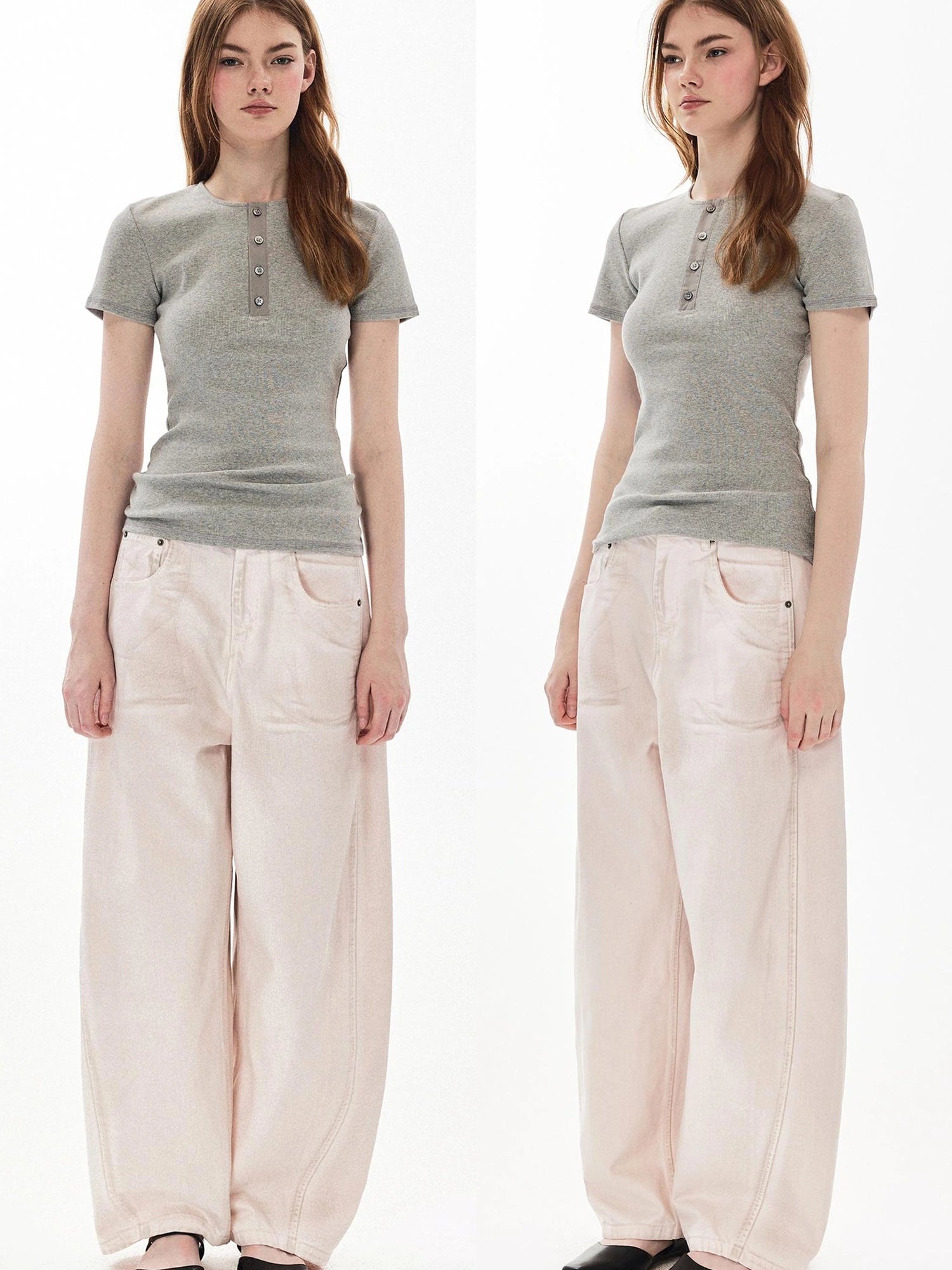 DKZ OFFICIAL Banana Fit Flared Jeans For Women Loose Retro Wide Leg Trousers