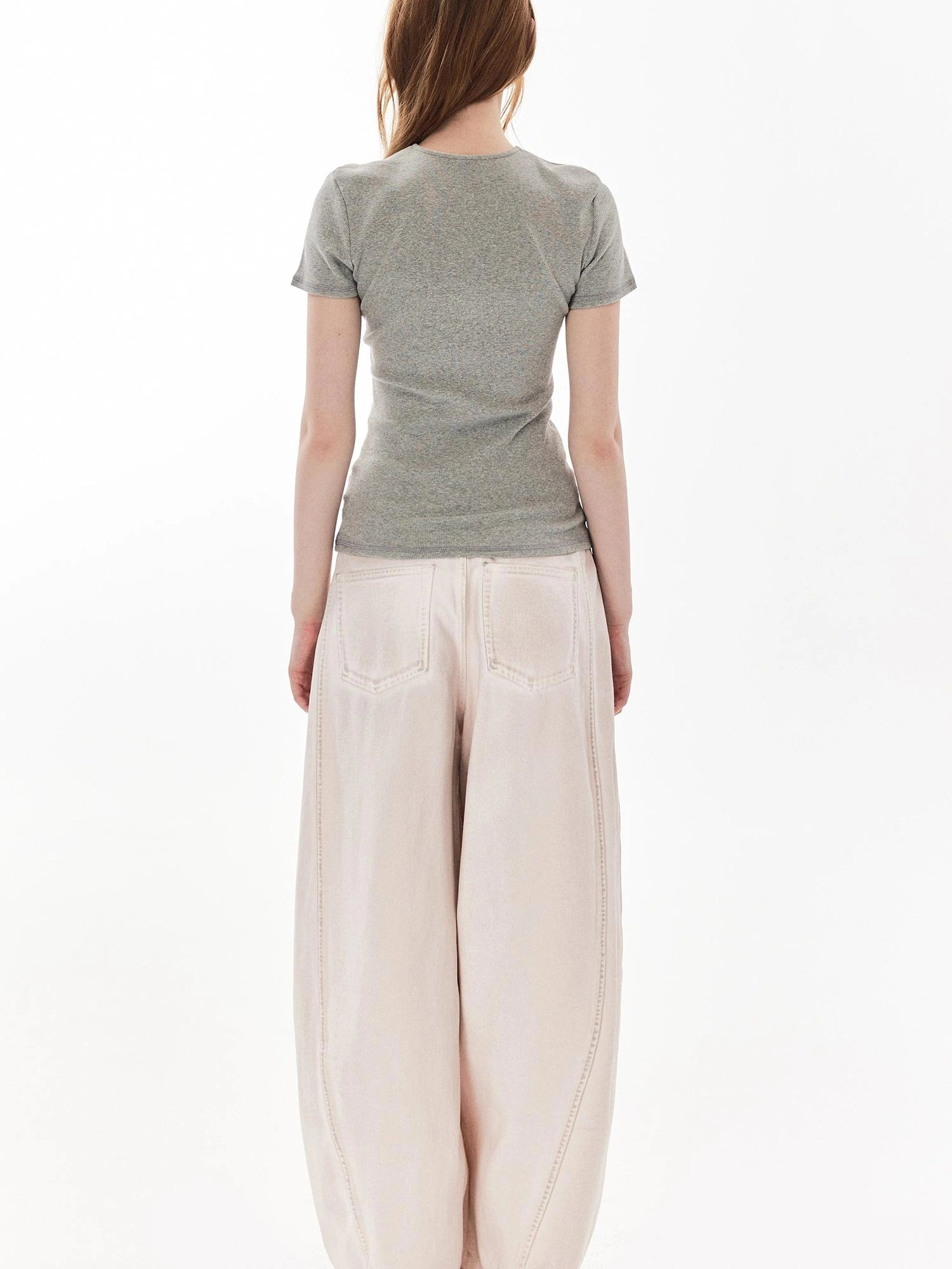 DKZ OFFICIAL Banana Fit Flared Jeans For Women Loose Retro Wide Leg Trousers