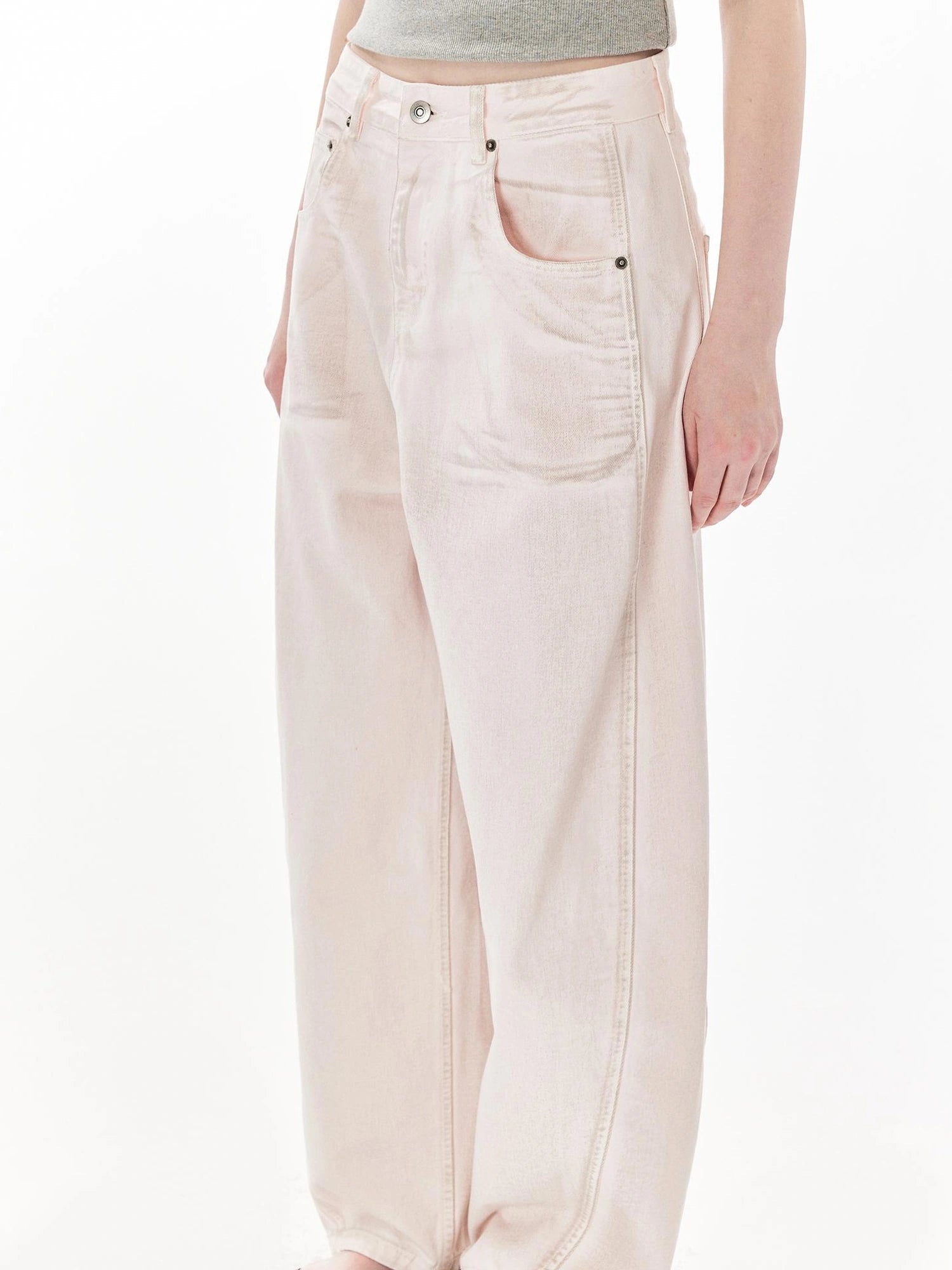 DKZ OFFICIAL Banana Fit Flared Jeans For Women Loose Retro Wide Leg Trousers
