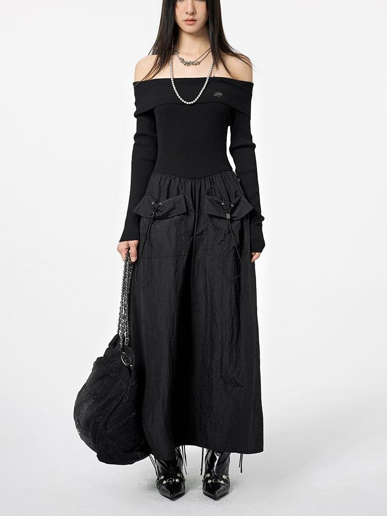 DKZ OFFICIAL Black Off Shoulder Long Sleeve Women&