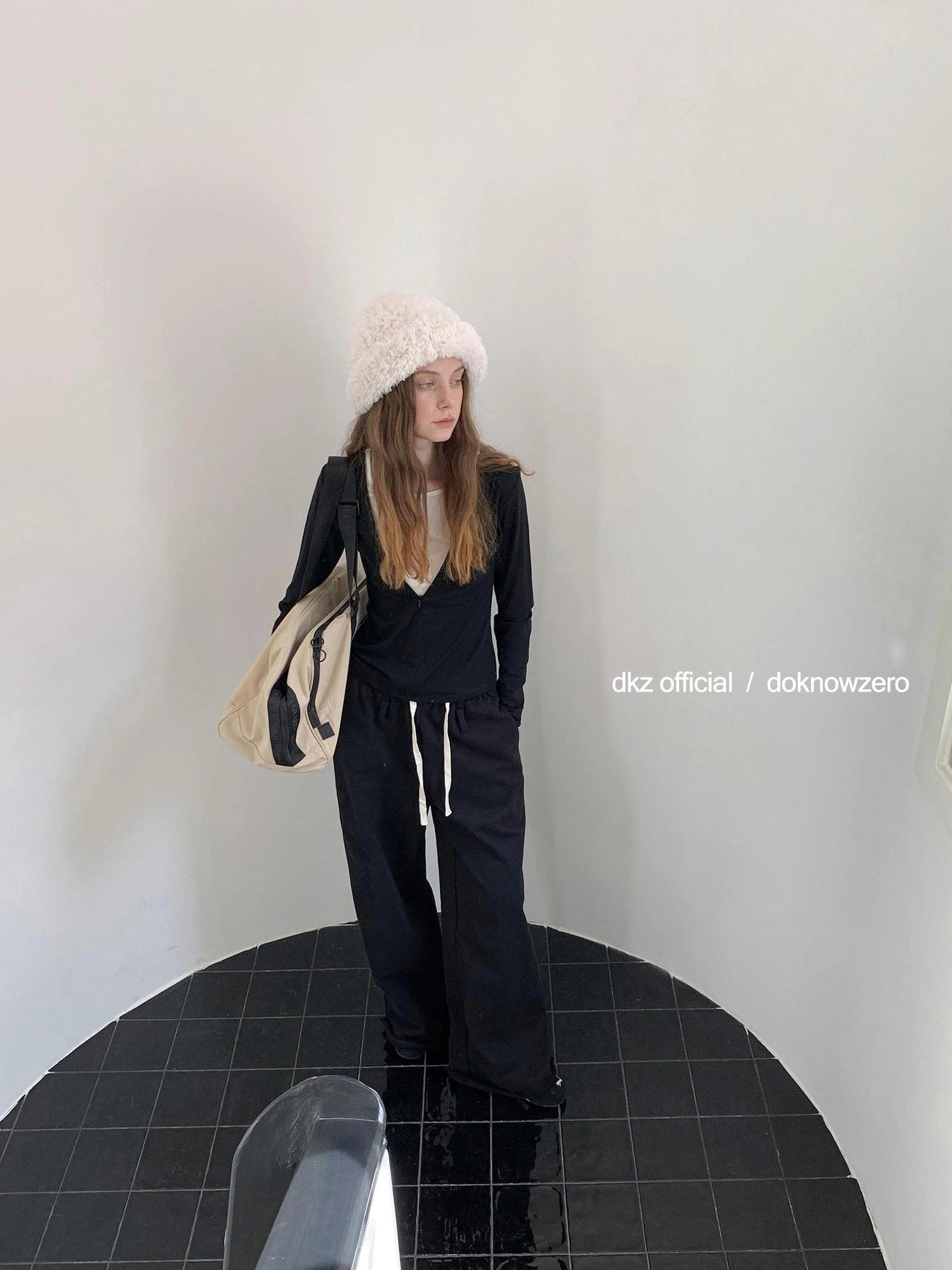 DKZ OFFICIAL Black Relaxed Wide Leg Pants with Raw Hem