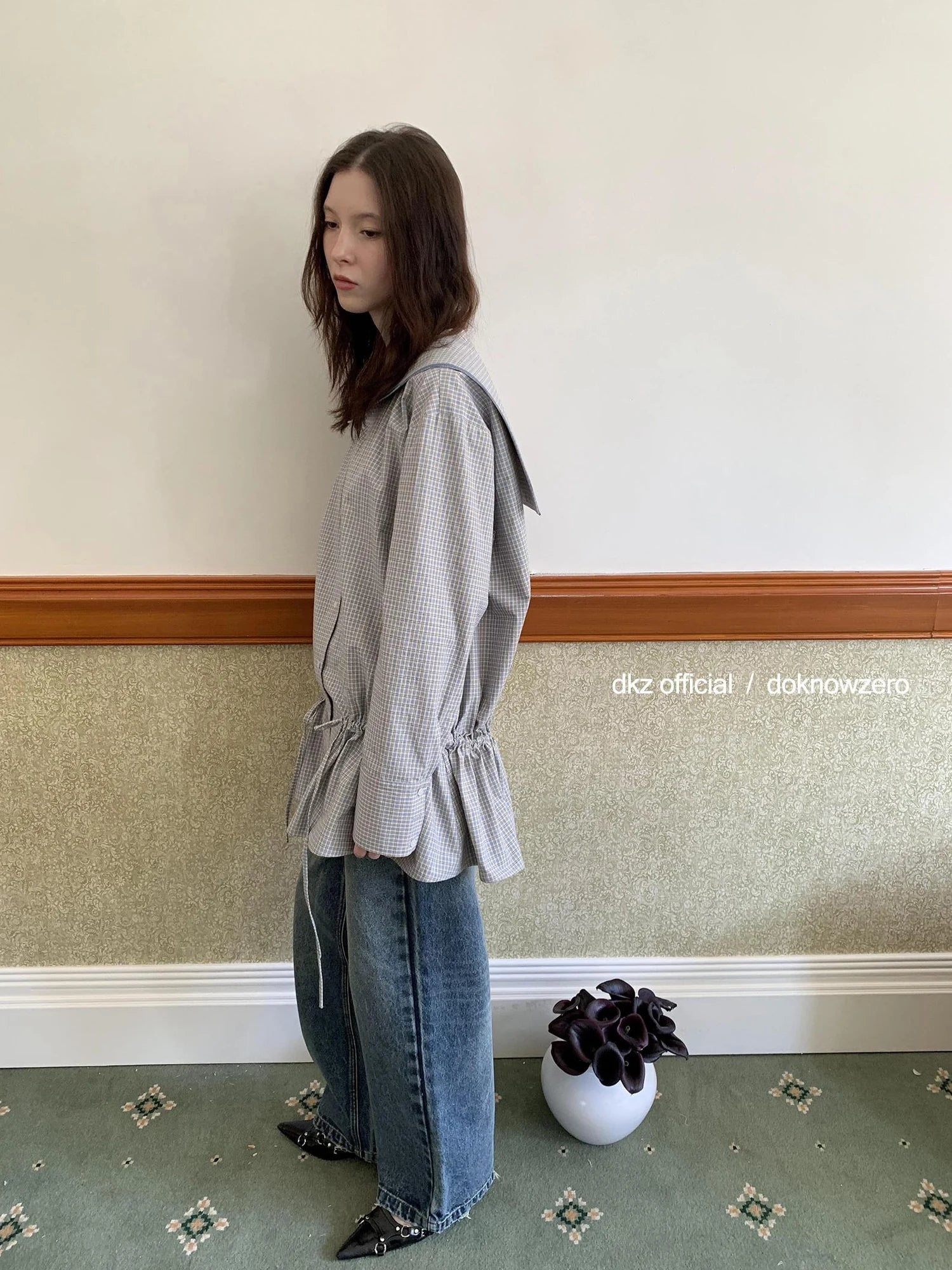 DKZ OFFICIAL Blue Two Way Detachable Belt Straight Leg Jeans