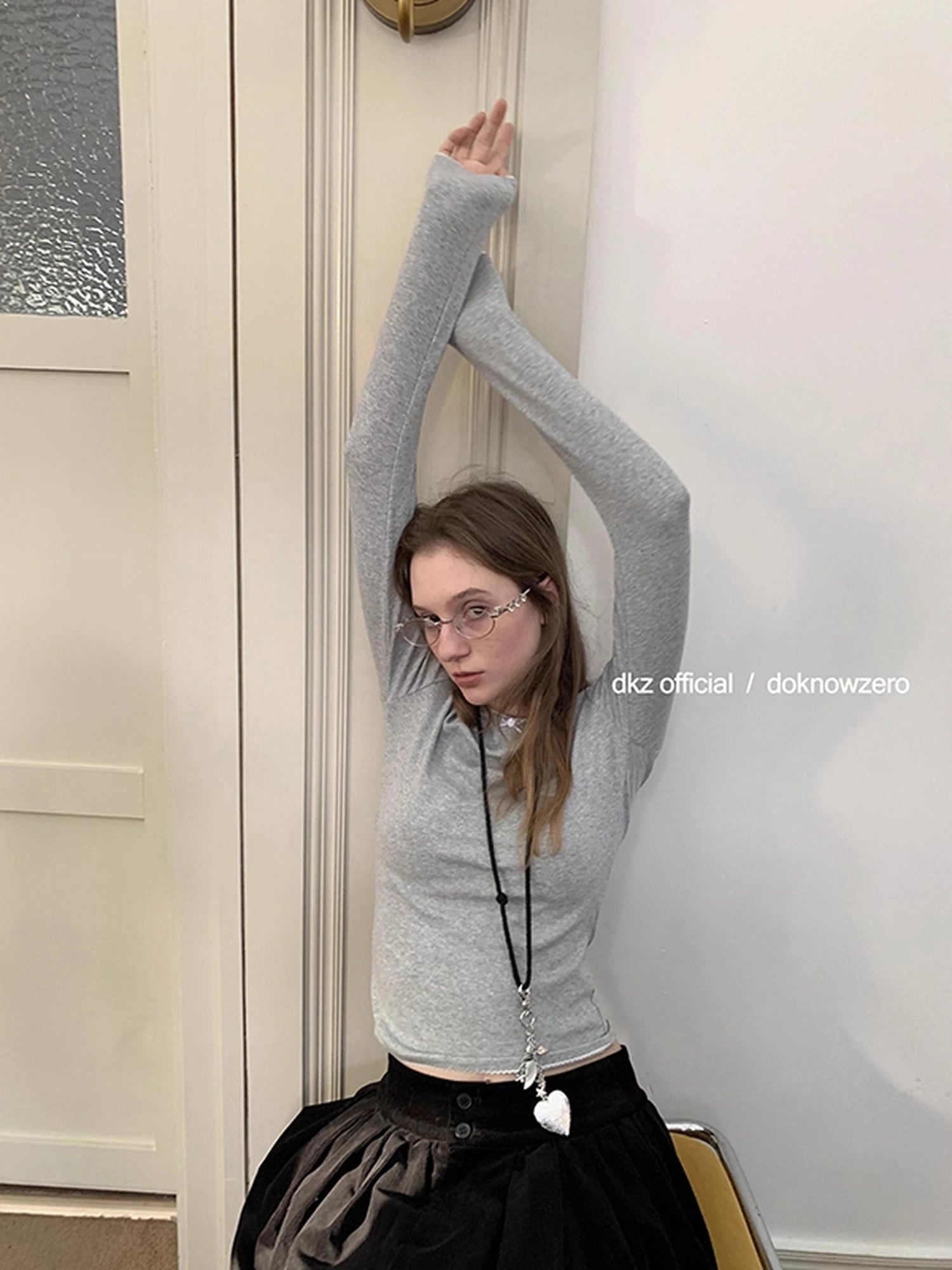 DKZ_OFFICIAL_Bow_Tie_Long_Sleeve_T-Shirt_Women&