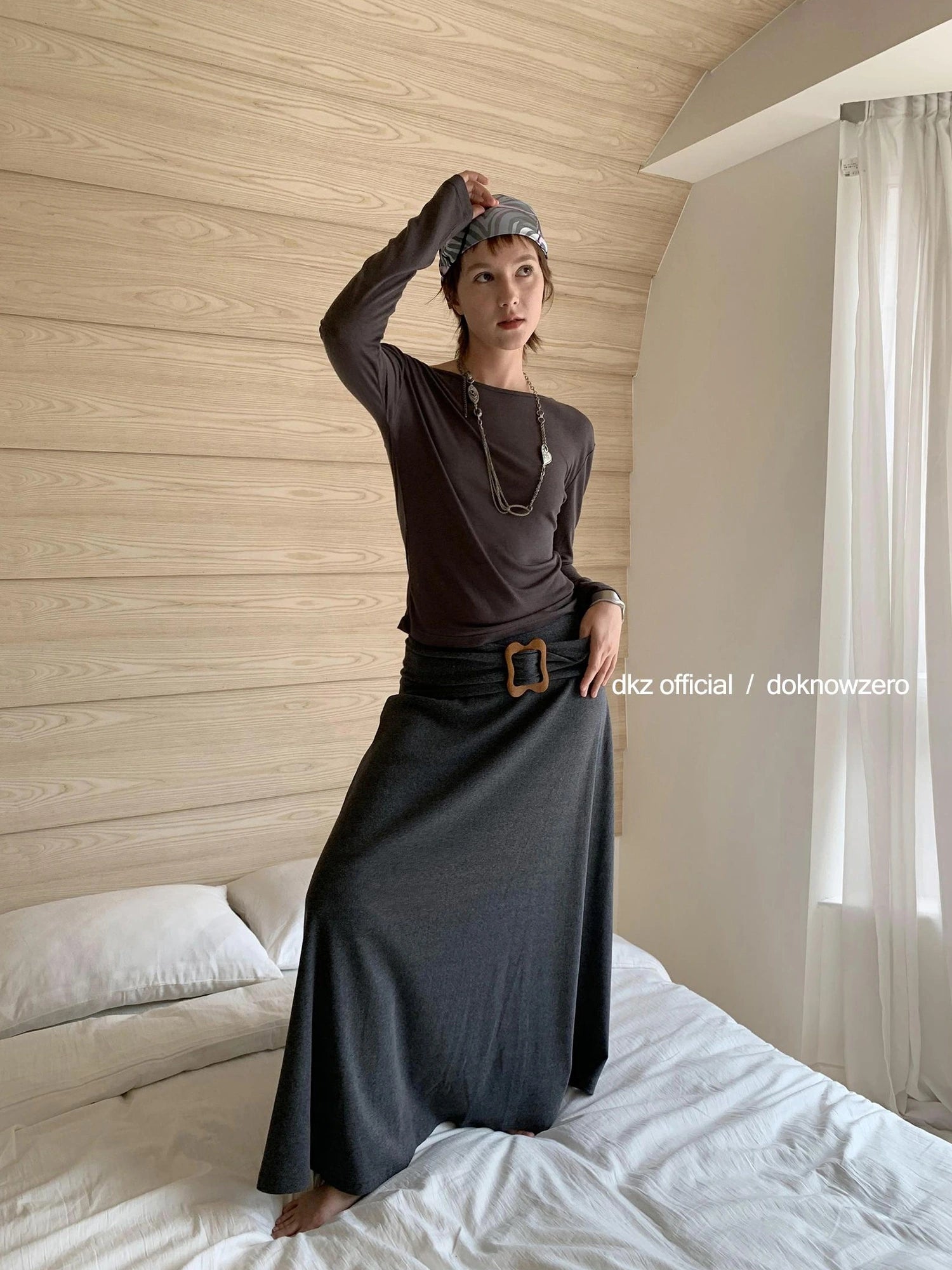 DKZ OFFICIAL Butterfly Knot Knit Camisole And Maxi Dress Two Piece Set