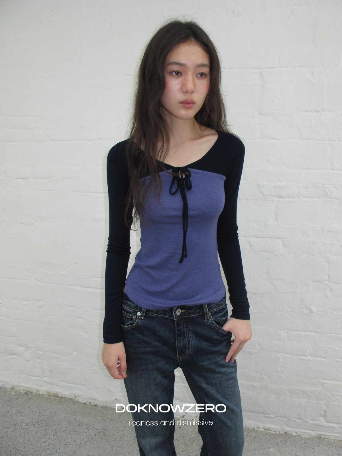 DKZ OFFICIAL Colorblock Slim Fit Raglan Sleeve Women&