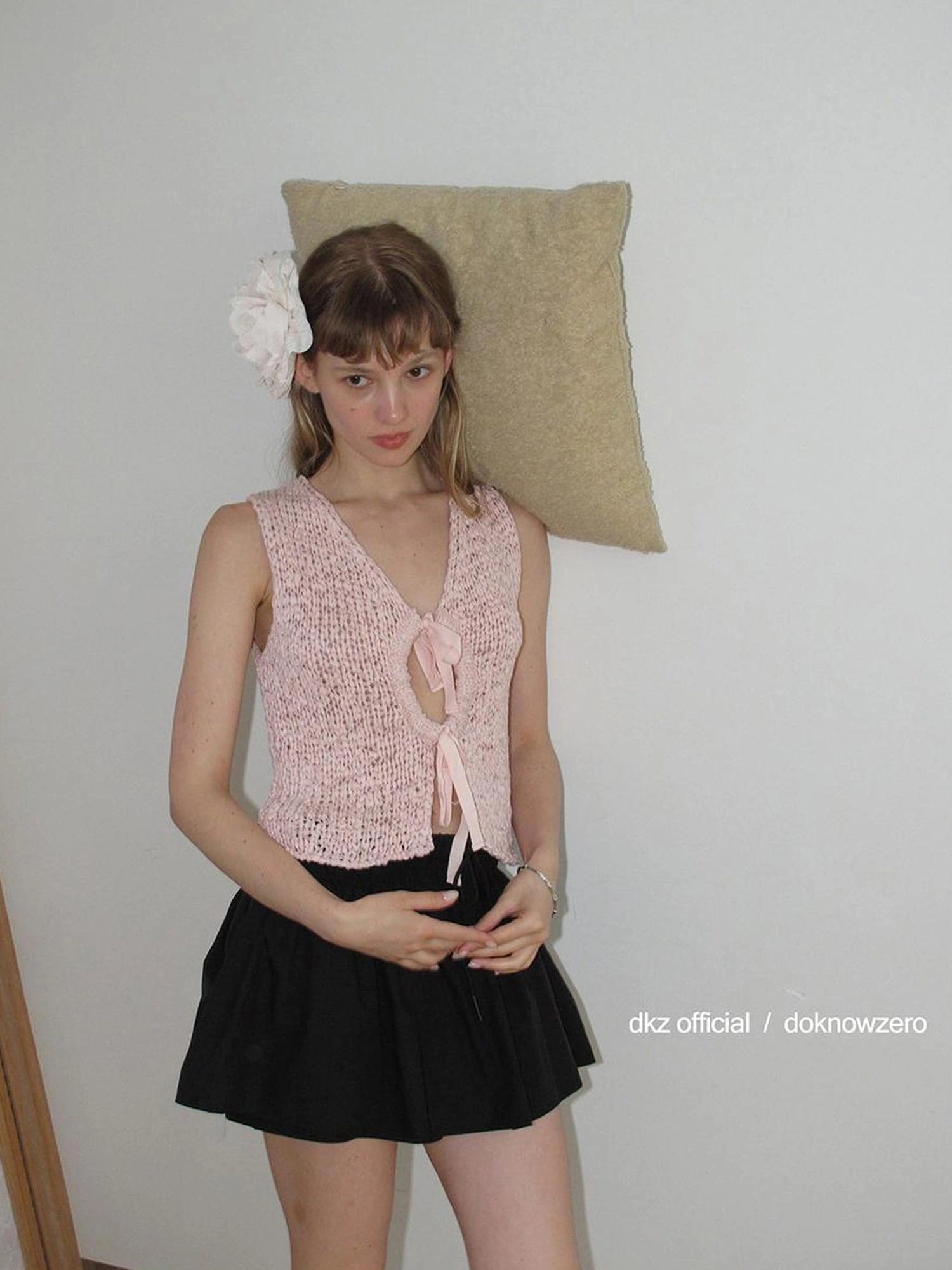 DKZ OFFICIAL Crochet Strap Knit Top Women Summer Sleeveless