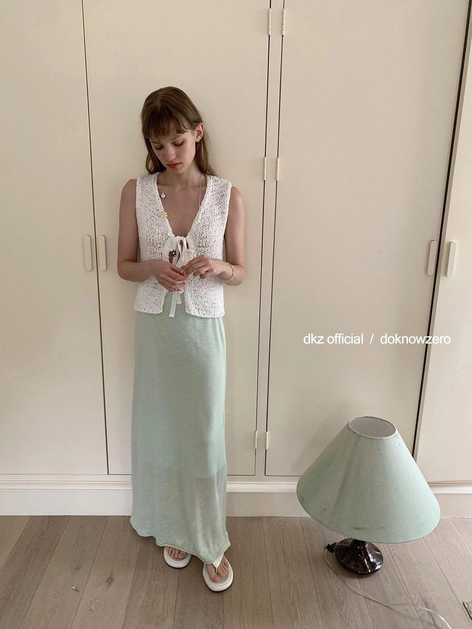 DKZ OFFICIAL Crochet Strap Knit Top Women Summer Sleeveless