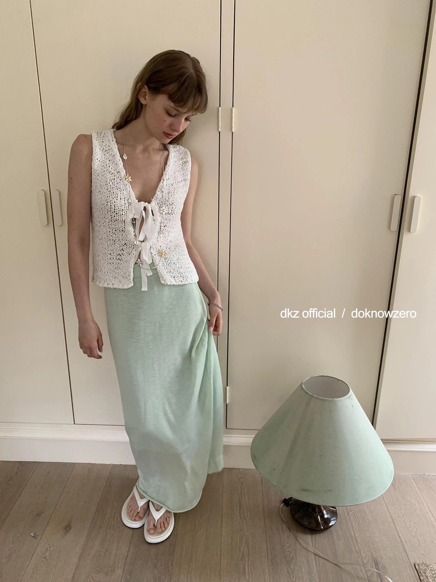 DKZ OFFICIAL Crochet Strap Knit Top Women Summer Sleeveless