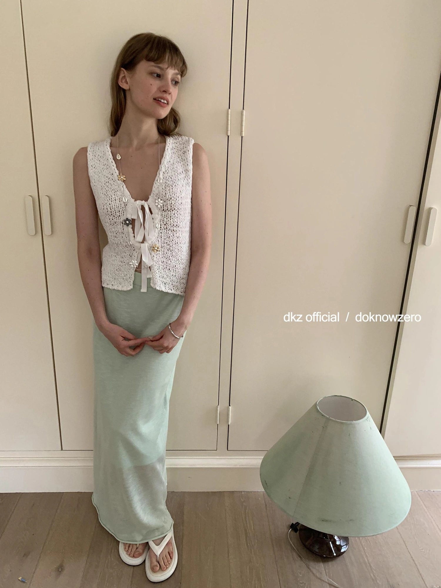 DKZ OFFICIAL Crochet Strap Knit Top Women Summer Sleeveless