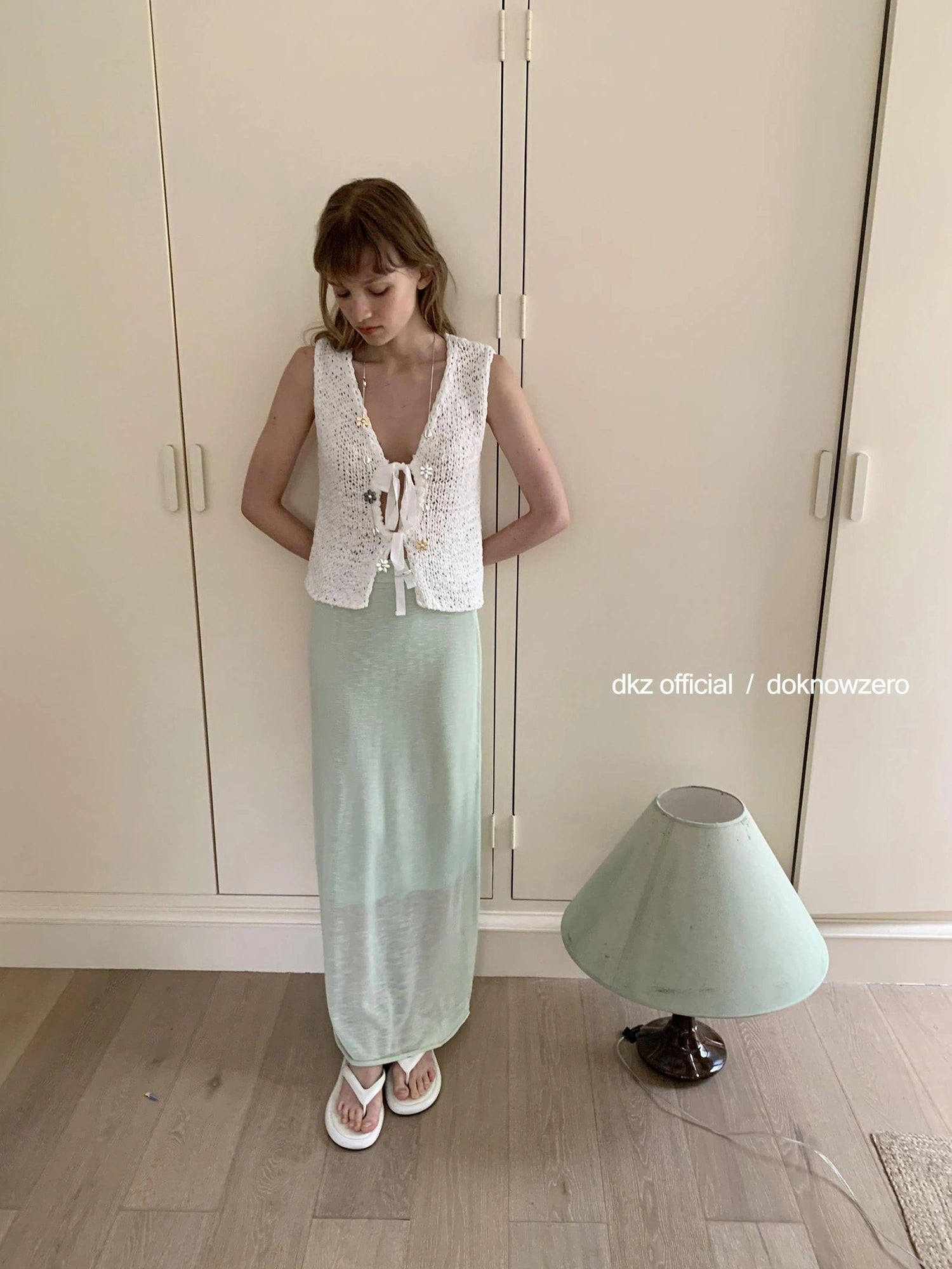 DKZ OFFICIAL Crochet Strap Knit Top Women Summer Sleeveless