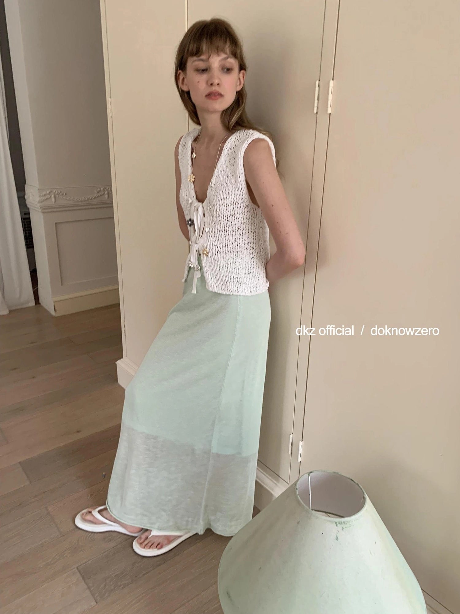 DKZ OFFICIAL Crochet Strap Knit Top Women Summer Sleeveless