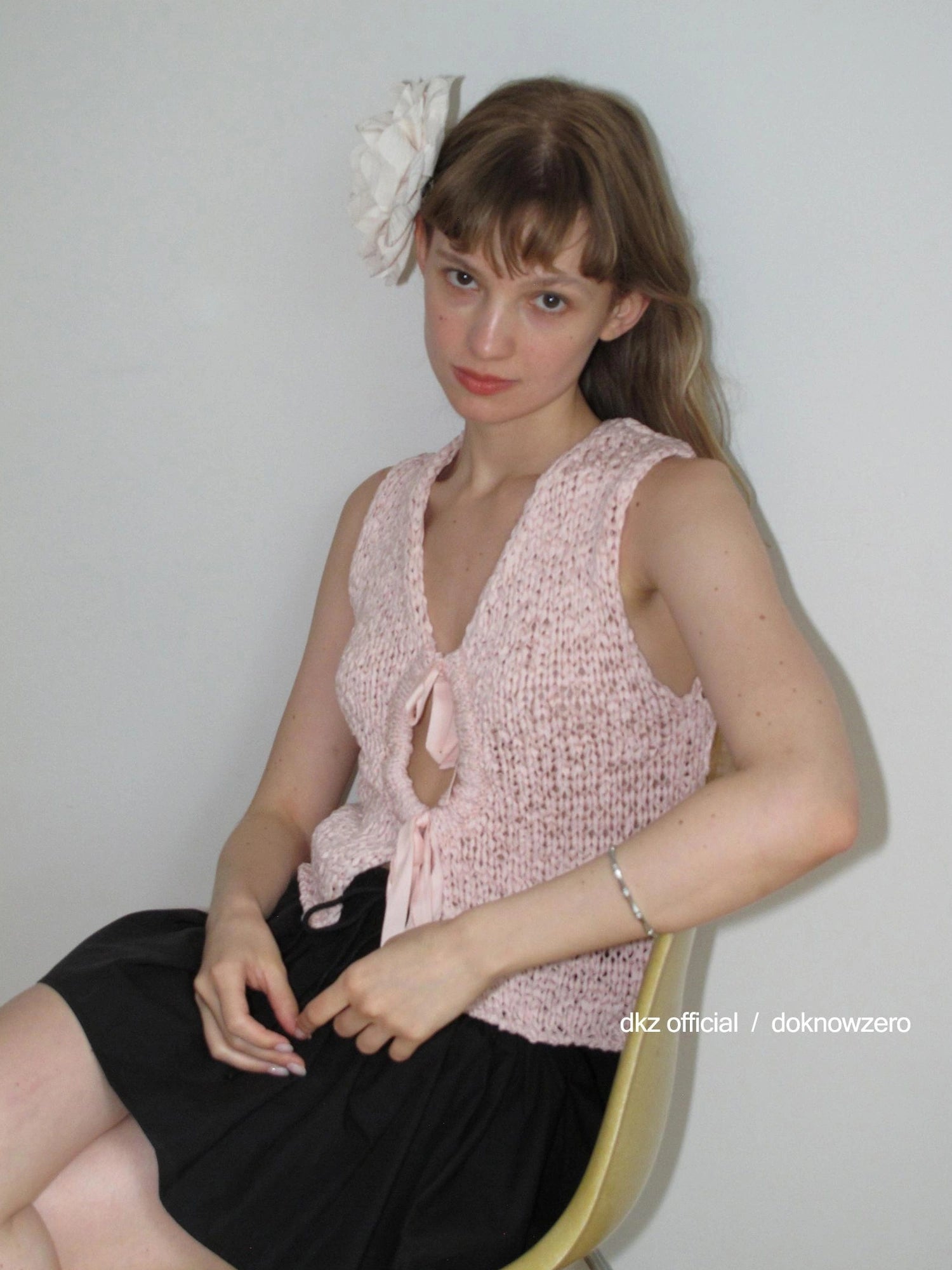 DKZ OFFICIAL Crochet Strap Knit Top Women Summer Sleeveless