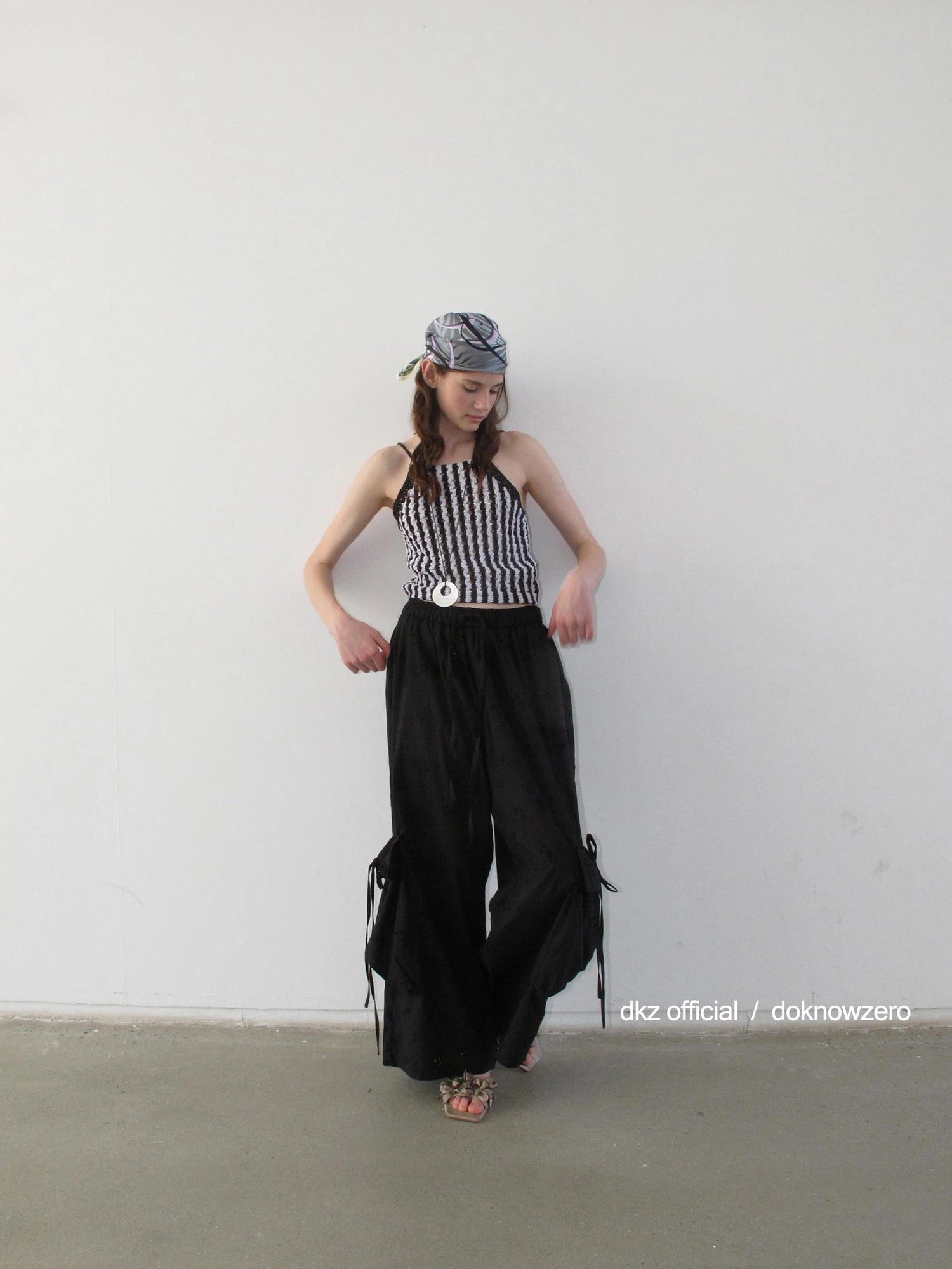 DKZ OFFICIAL Crochet Striped Deep Blue Summer Tank Top