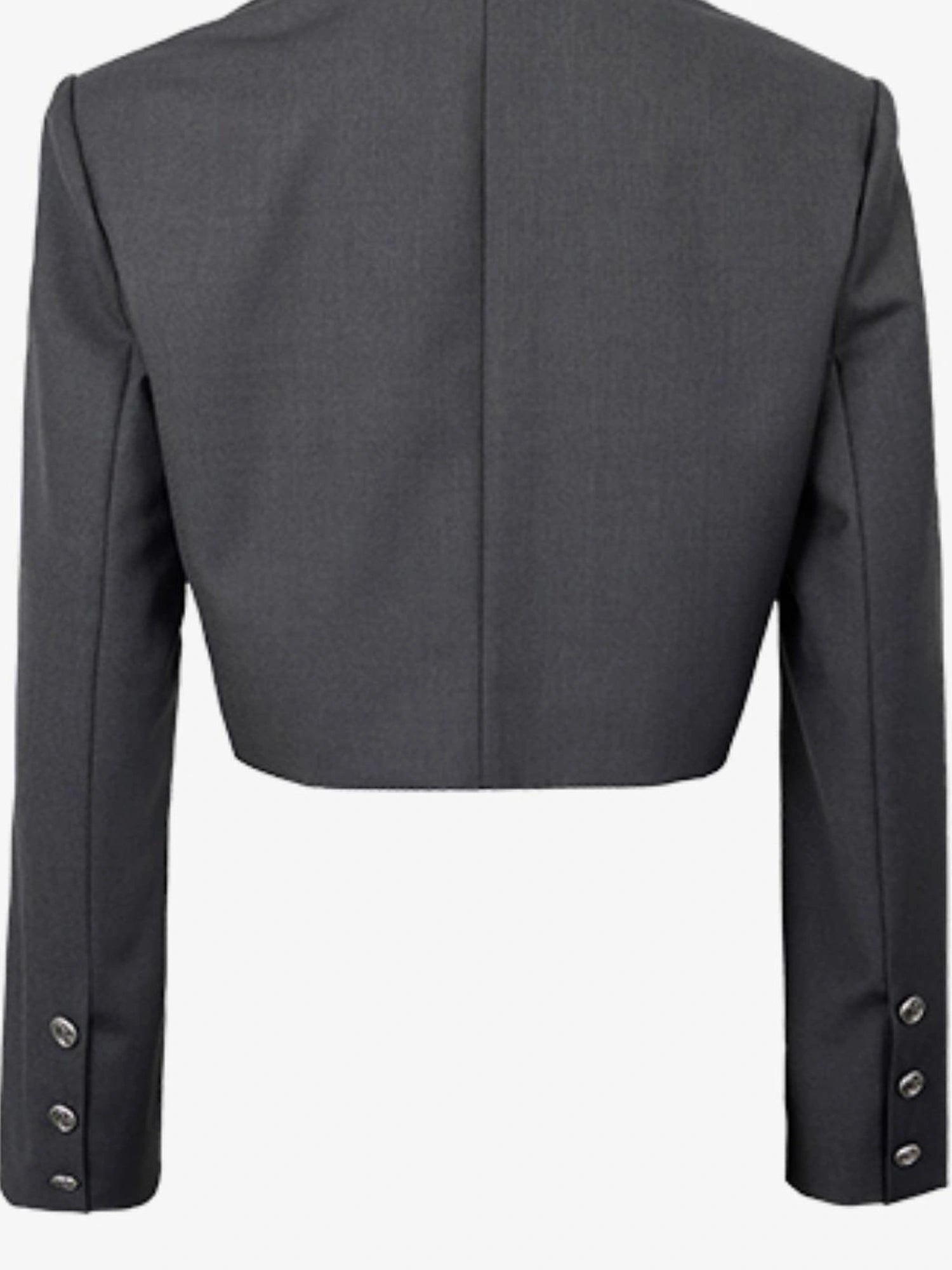 DKZ OFFICIAL Cropped Embroidered Blazer With Floral Motif