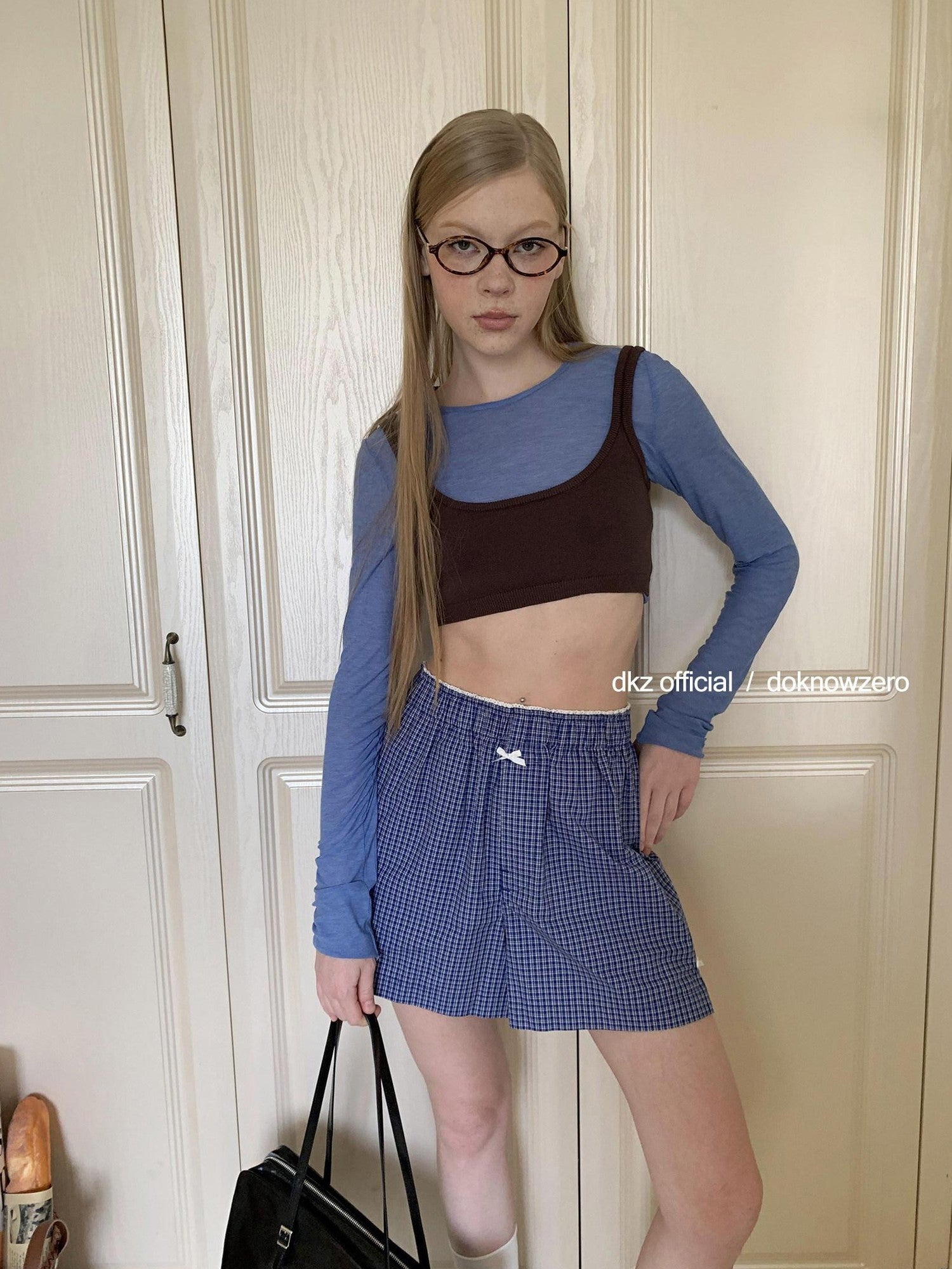 DKZ OFFICIAL Cropped Knitted Vintage Racerback Straight Cotton Women&