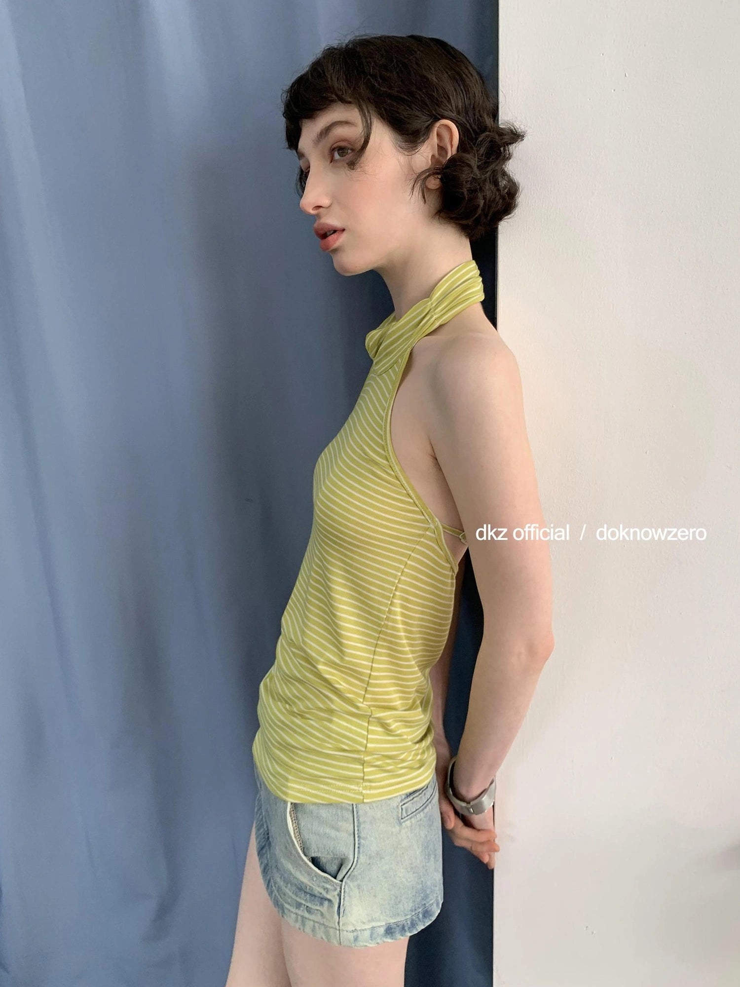 DKZ OFFICIAL Deep Blue Rolled Hem Casual Shorts