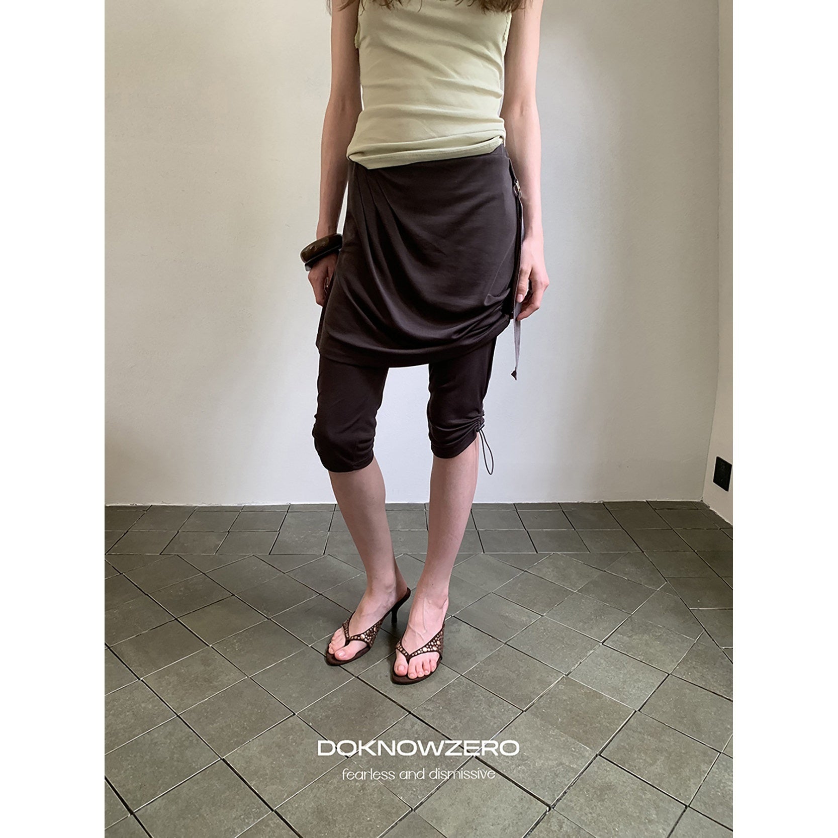 DKZ_OFFICIAL_Deep_Gray_Mesh_Drawstring_Vintage_Straight_Women&