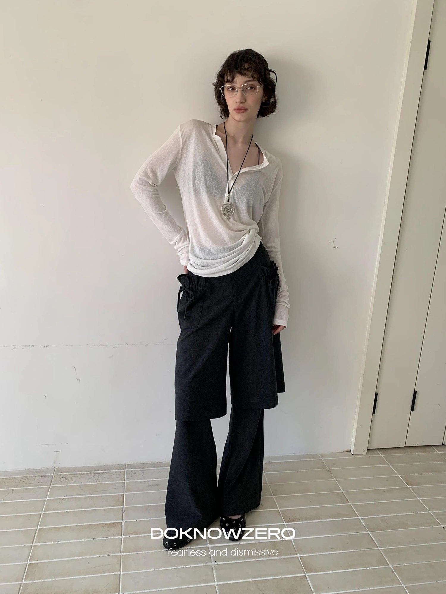 DKZ OFFICIAL Detachable Gray Two Piece Cargo Trousers