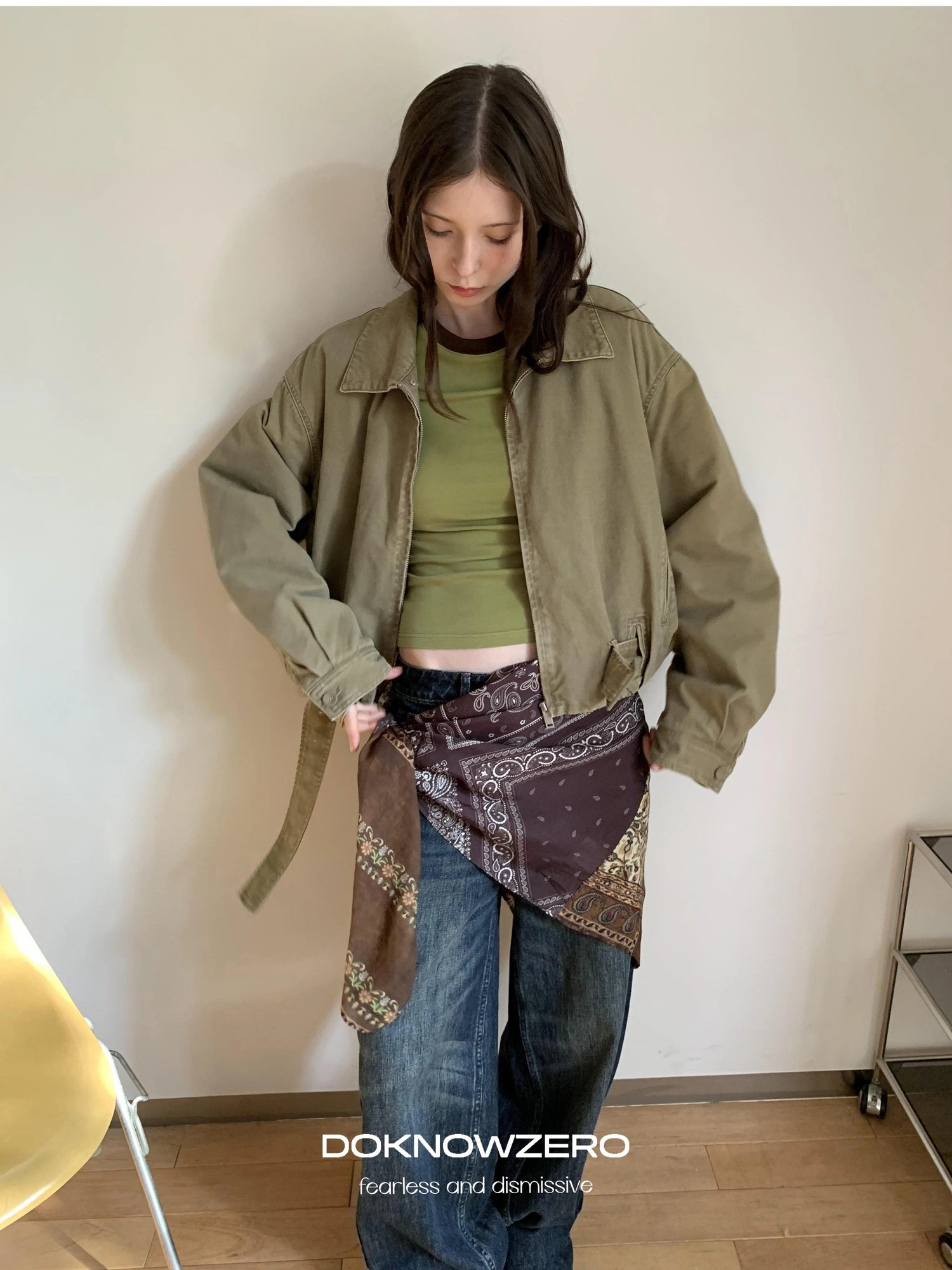 DKZ OFFICIAL Detachable Lace Hooded Quilted Jacket