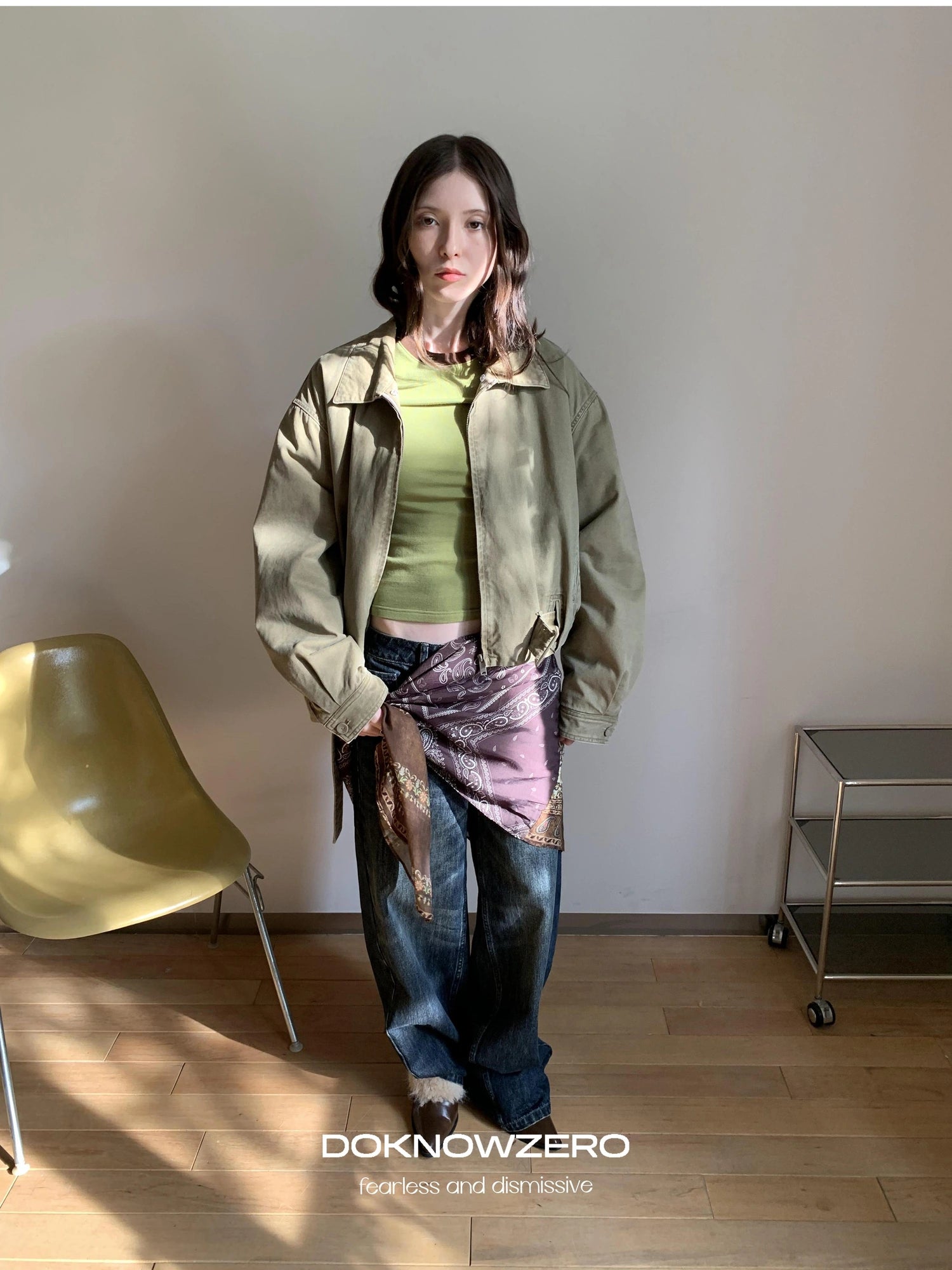 DKZ OFFICIAL Detachable Lace Hooded Quilted Jacket