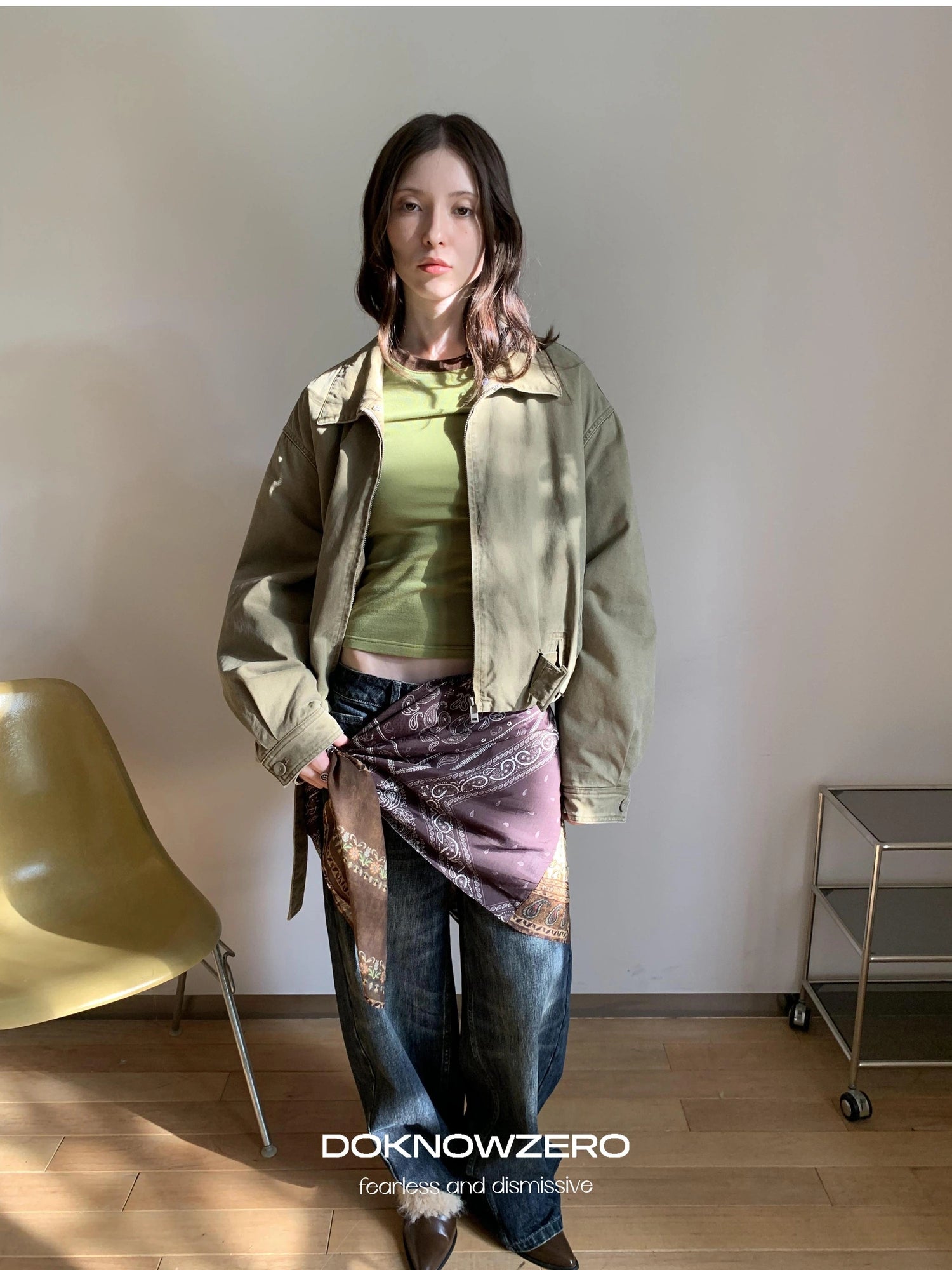 DKZ OFFICIAL Detachable Lace Hooded Quilted Jacket