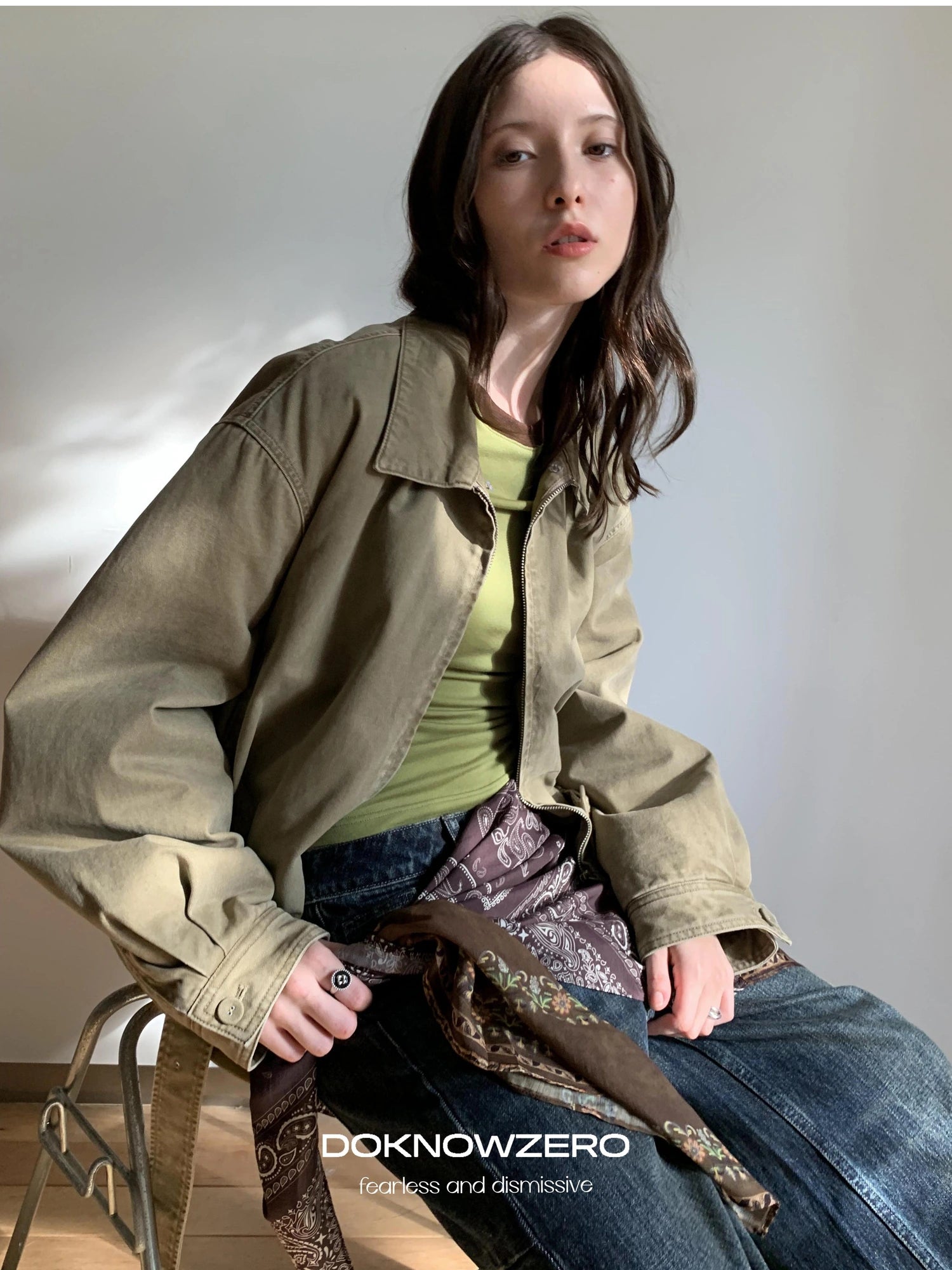 DKZ OFFICIAL Detachable Lace Hooded Quilted Jacket