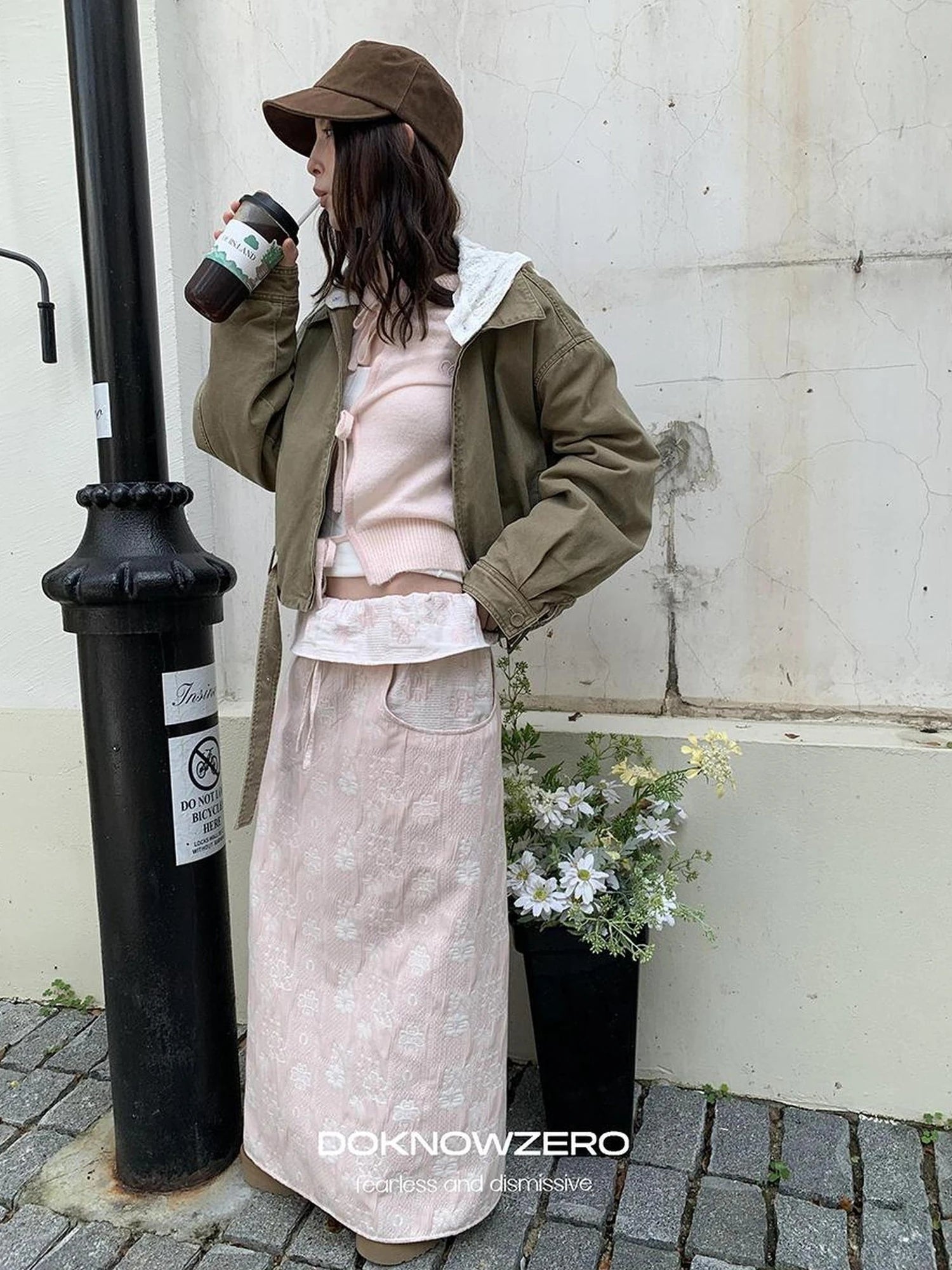 DKZ OFFICIAL Detachable Lace Hooded Quilted Jacket